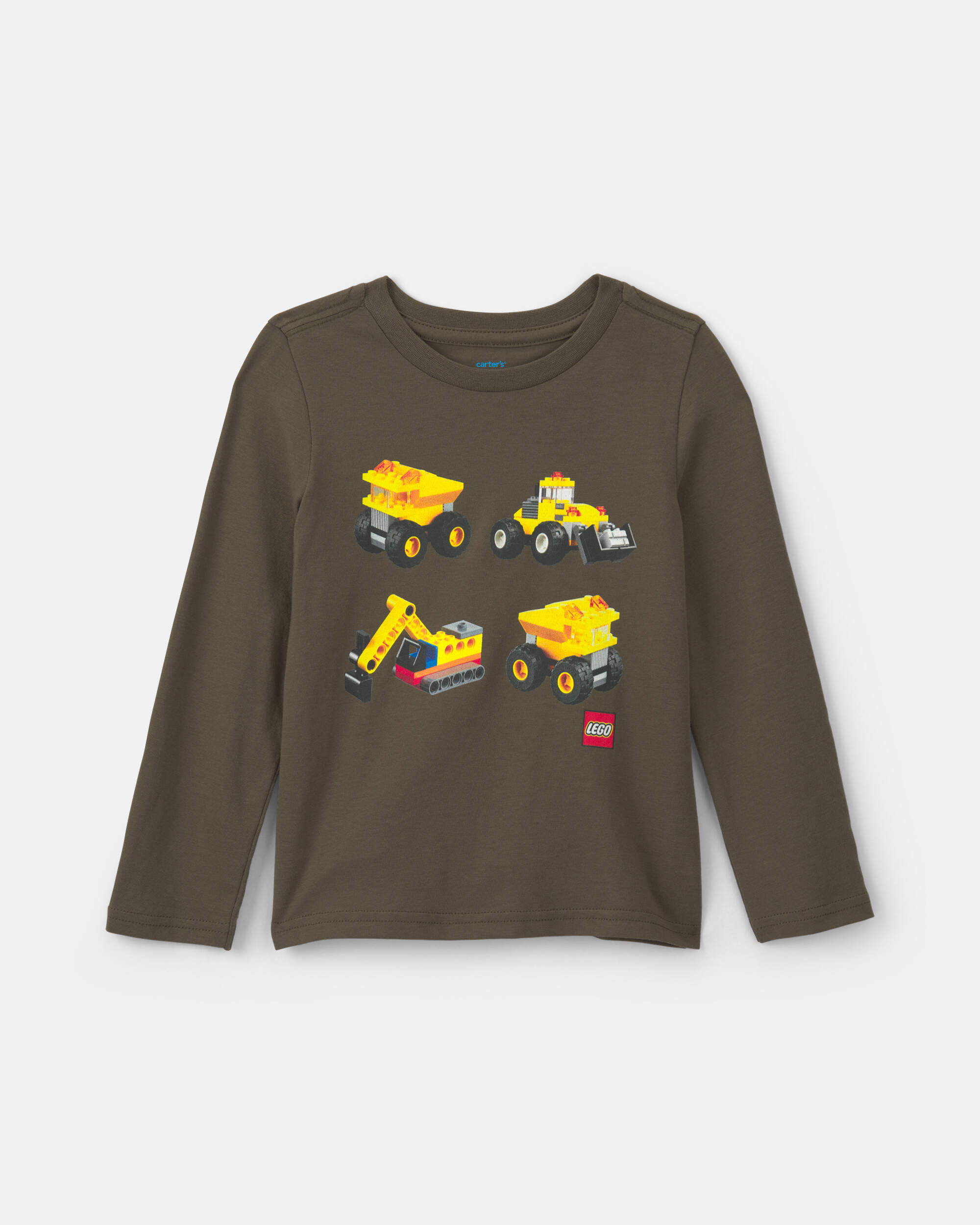 Toddler Boy 'LEGO' Construction Long-Sleeve Graphic Tee - Olive Green