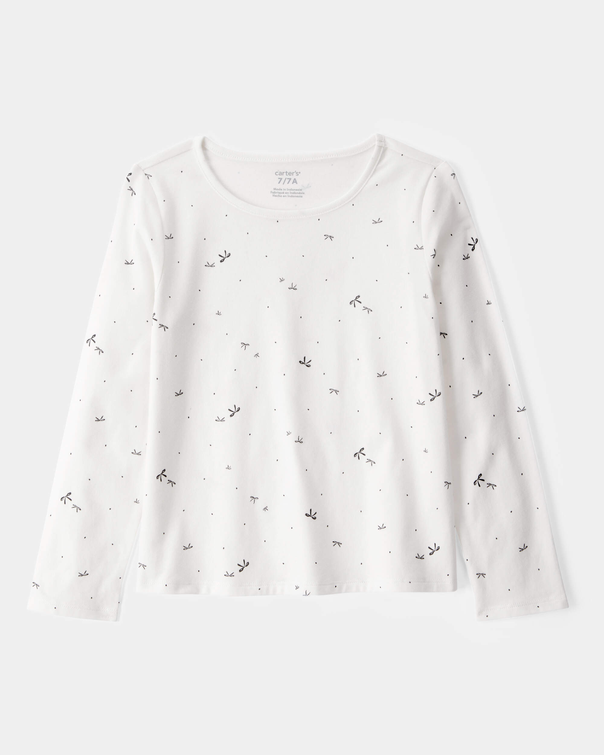 Kid 2-Piece Bow Print Tee & Tank Dress Set
