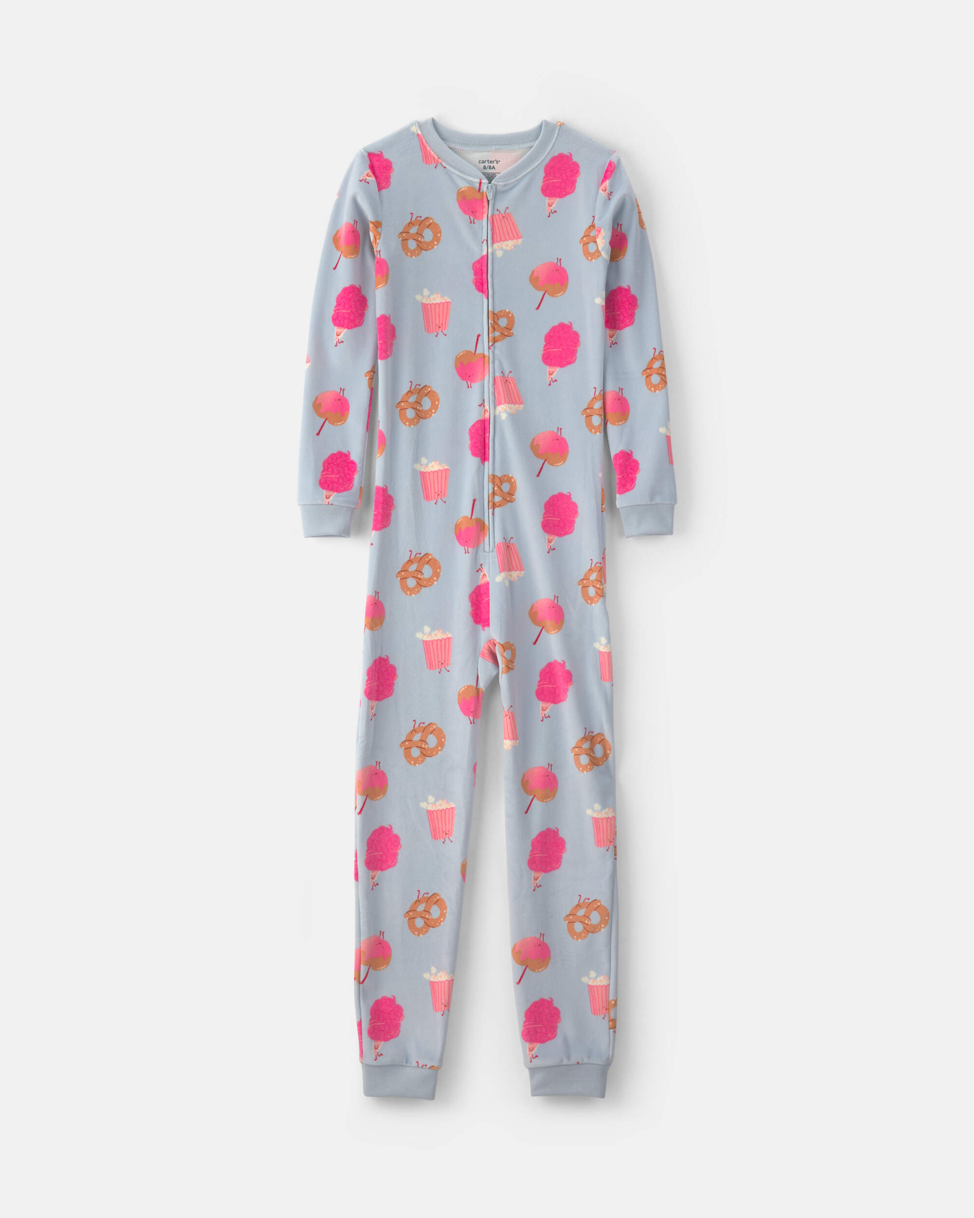 Girls 1-Piece Festival Treats DreamPlush Snug Fit Pyjama - Blue