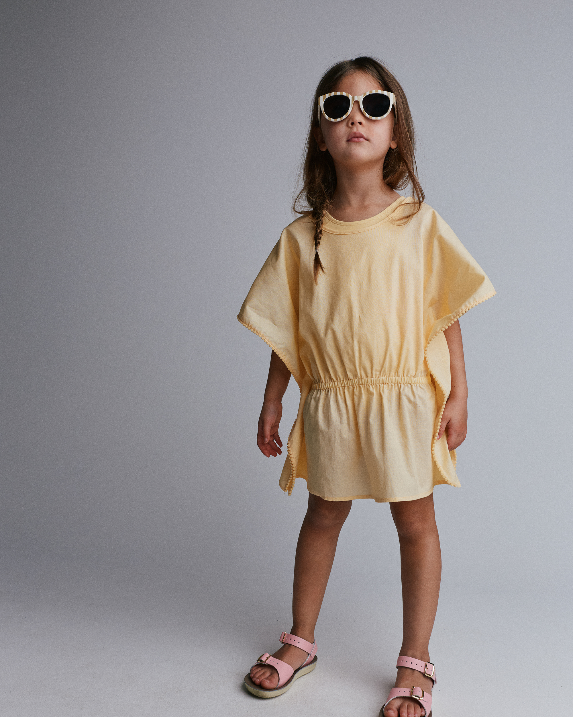 Toddler Girl Pom-Pom Swim Coverup - Yellow