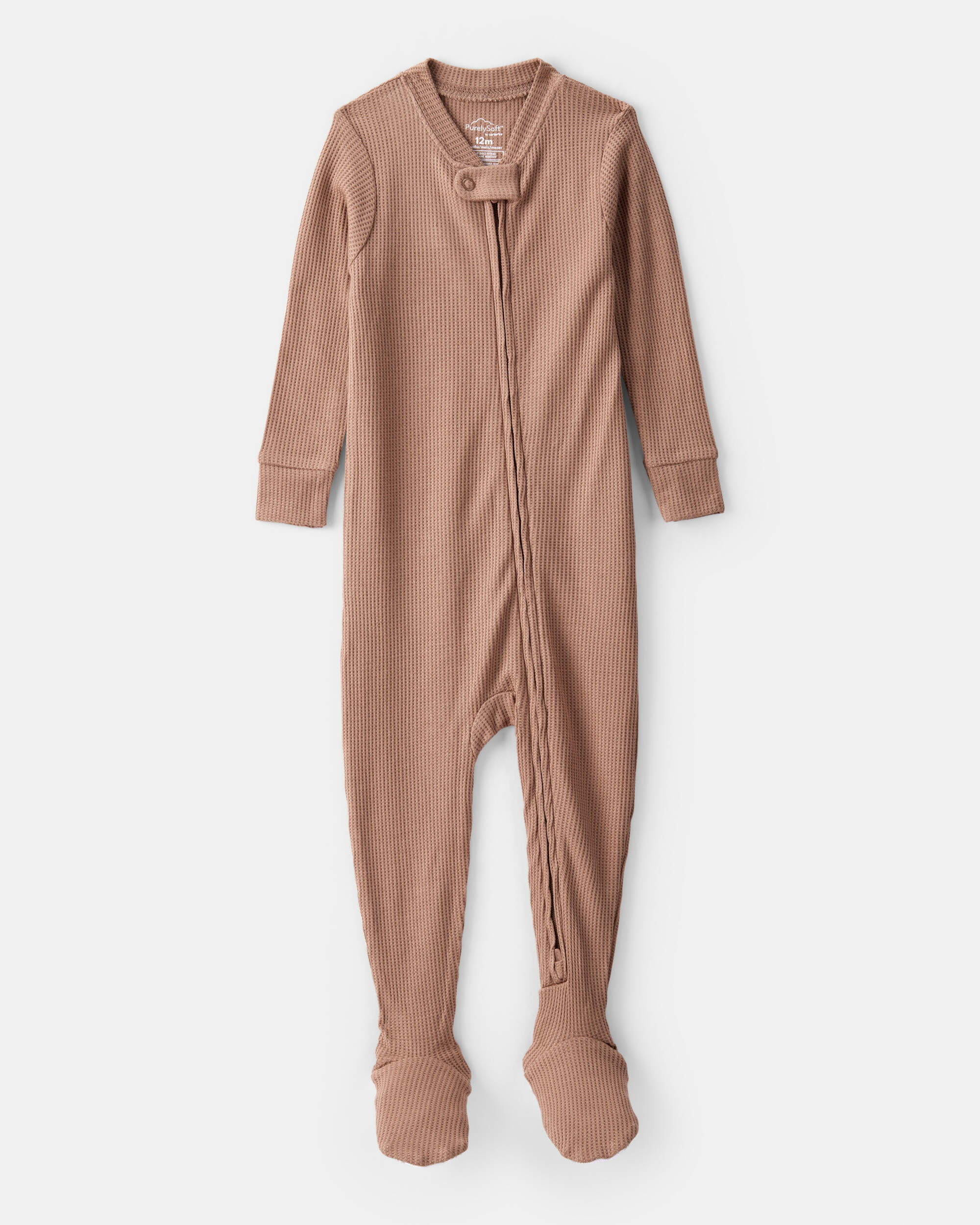 Baby PurelySoft 2-Way Zip 1-Piece pyjamas - Brown