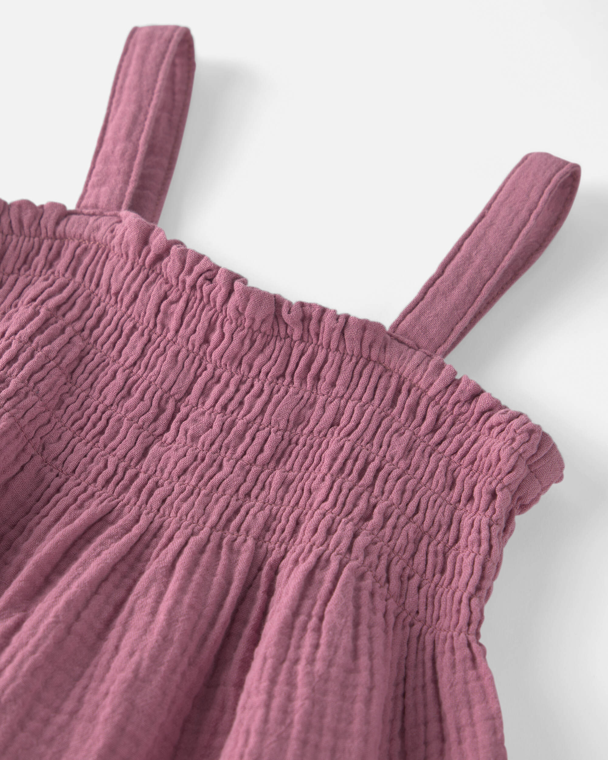 Girls Organic Cotton Smocked Gauze Dress