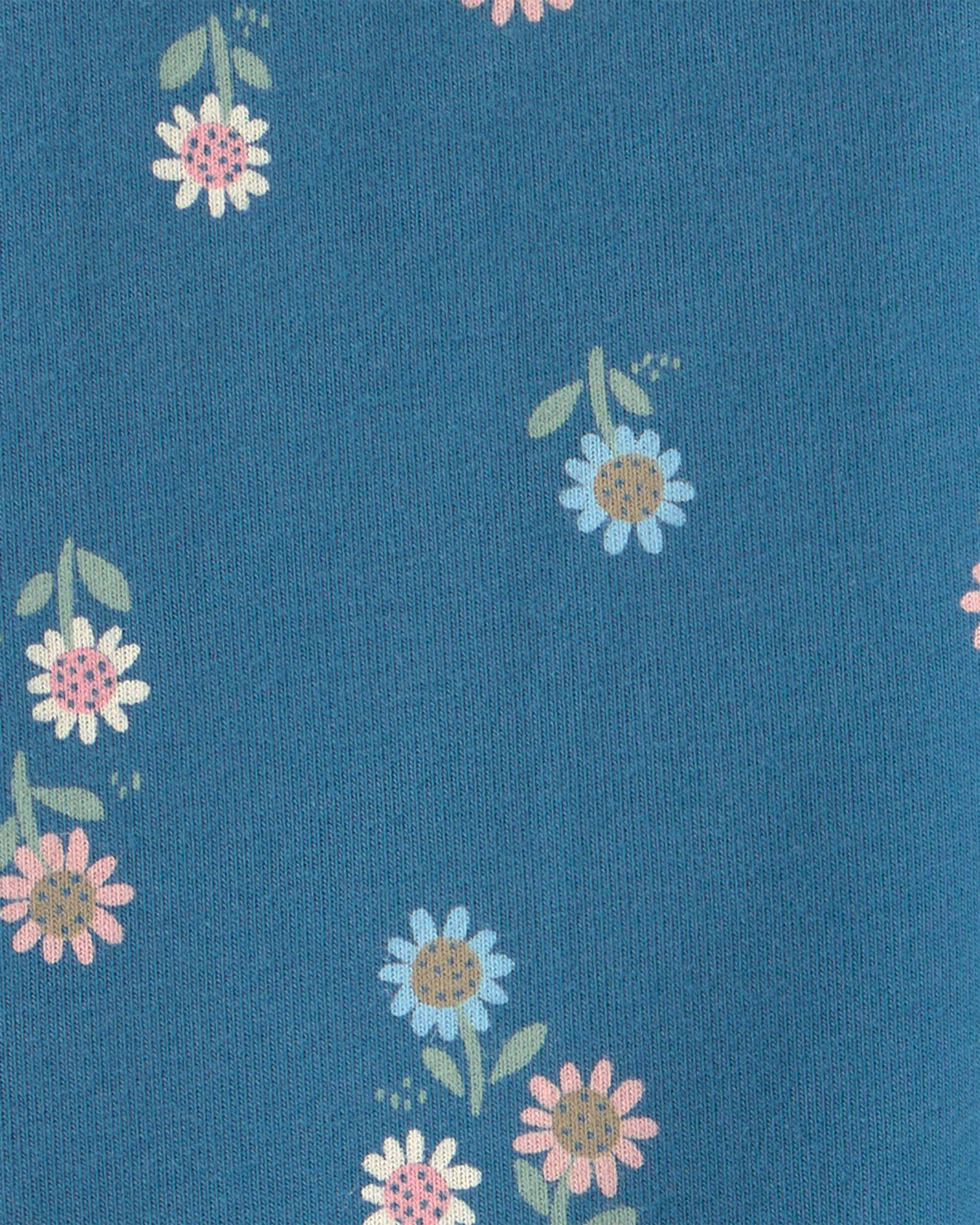 Baby Girl Floral Pull-On Stretch Leggings - Blue