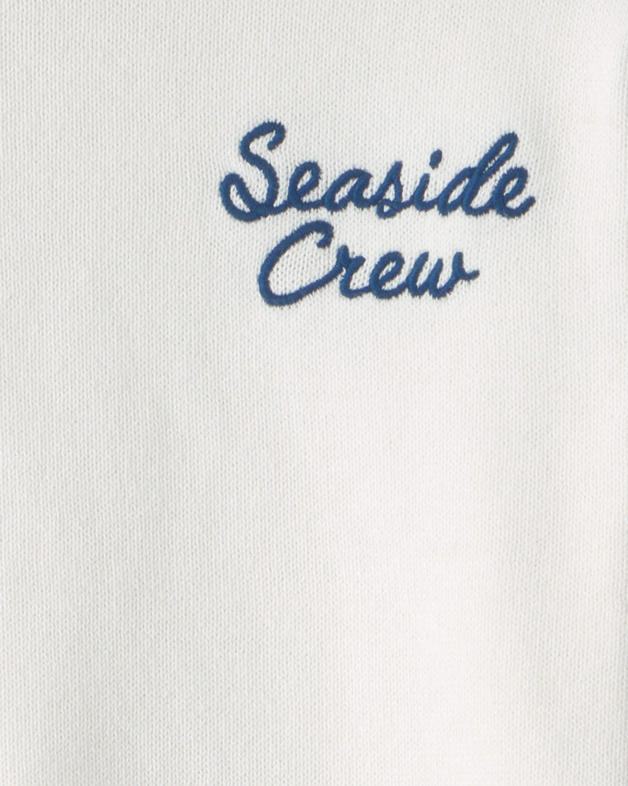 Girls 'Seaside Crew' Nautical Sweater - White