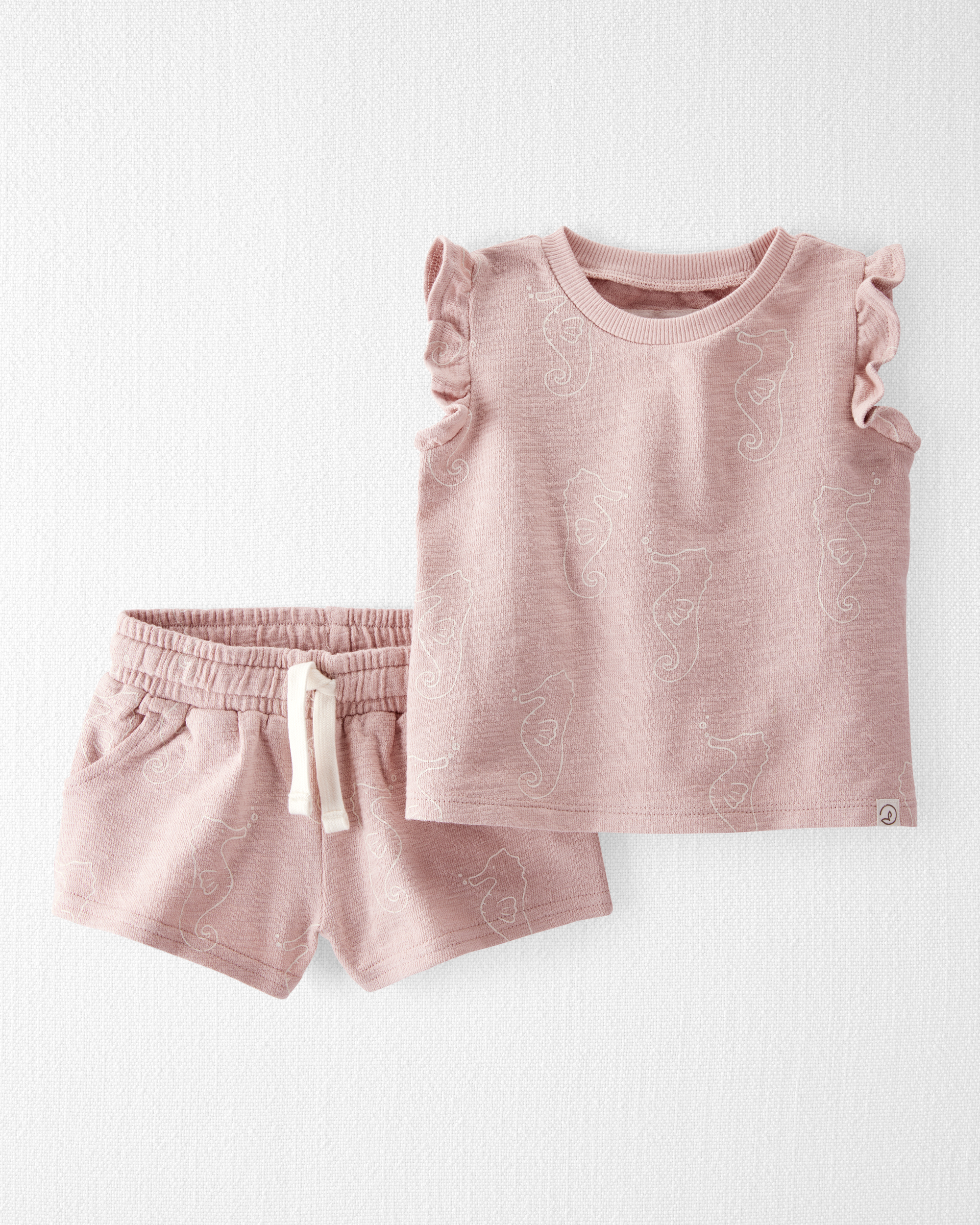 Baby 2-Piece Seahorse-Print Knit Set Made with Organic Cotton