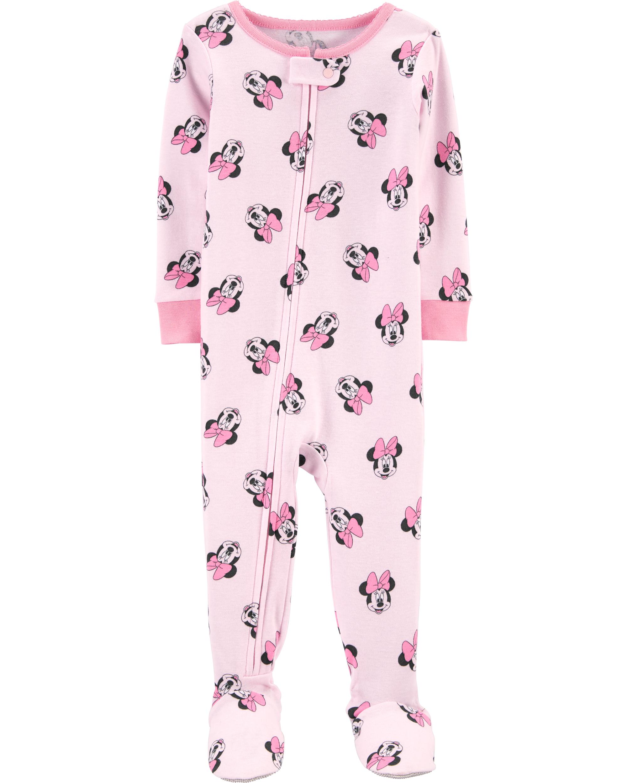 Pink 1-Piece 100% Snug Fit Cotton Footie Pyjamas
