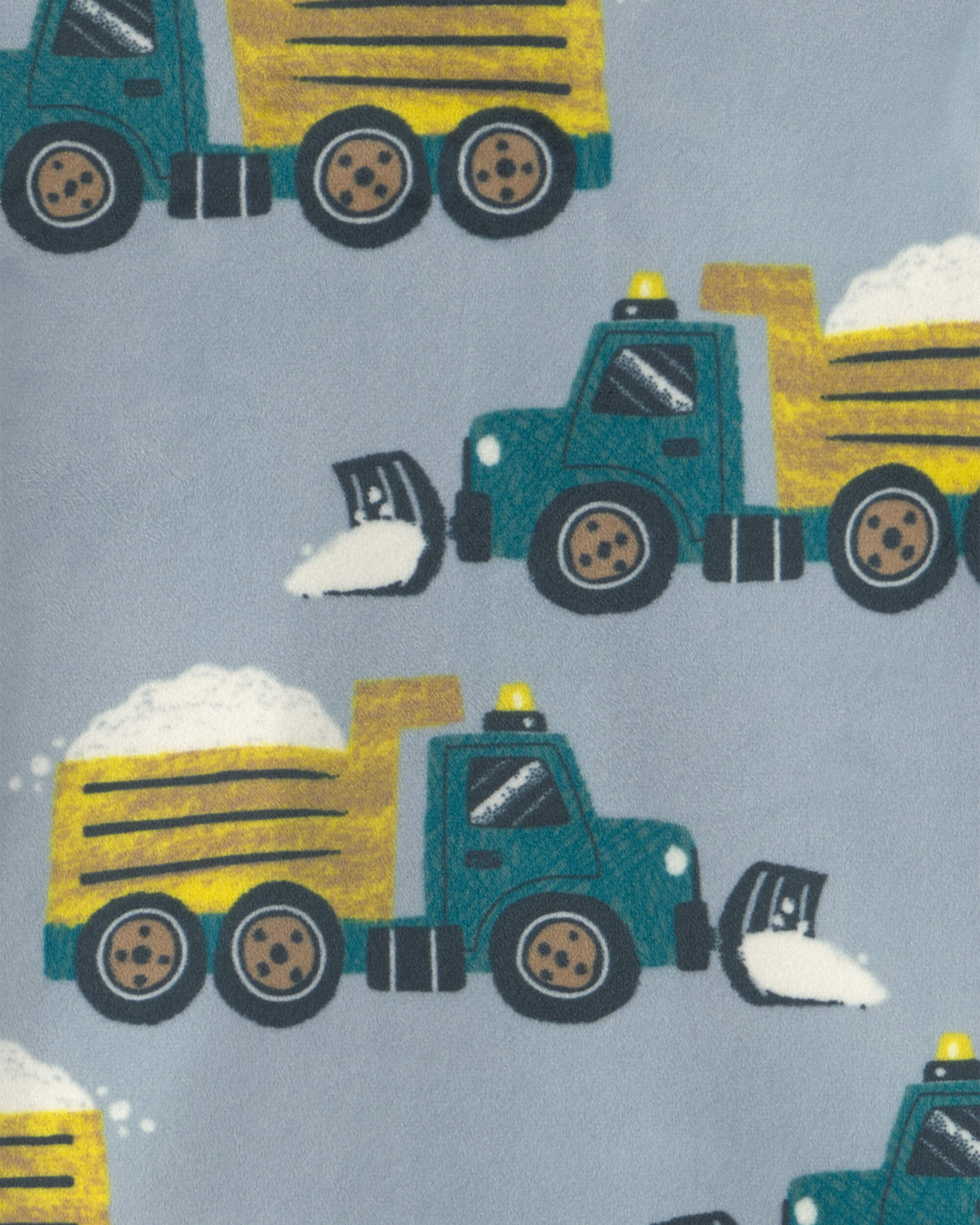 Toddler Boy 2-Piece Snow Trucks DreamPlush Snug Fit Pyjama Set - Blue