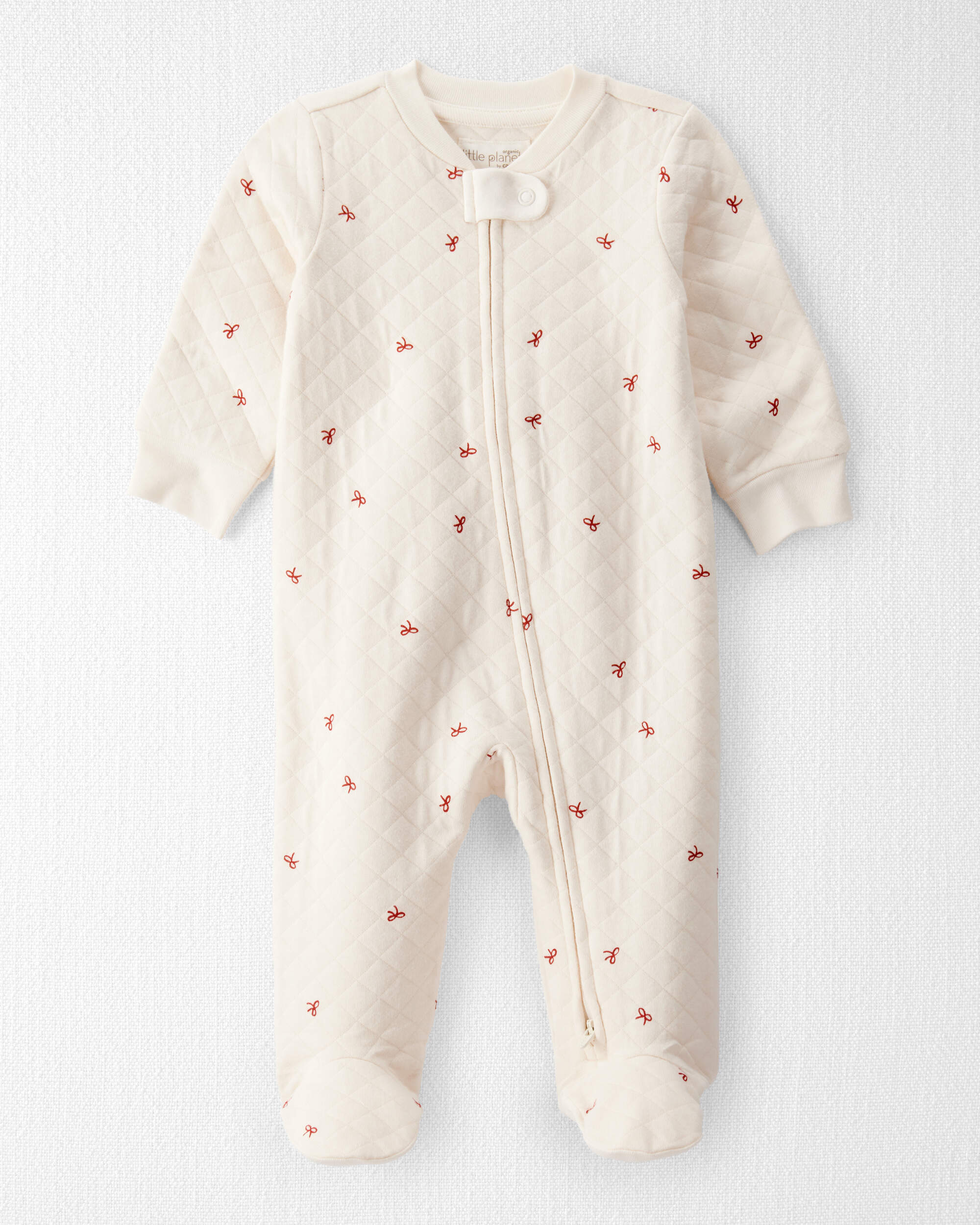 Baby Quilted Bow Print Sleep & Play Made with Organic Cotton