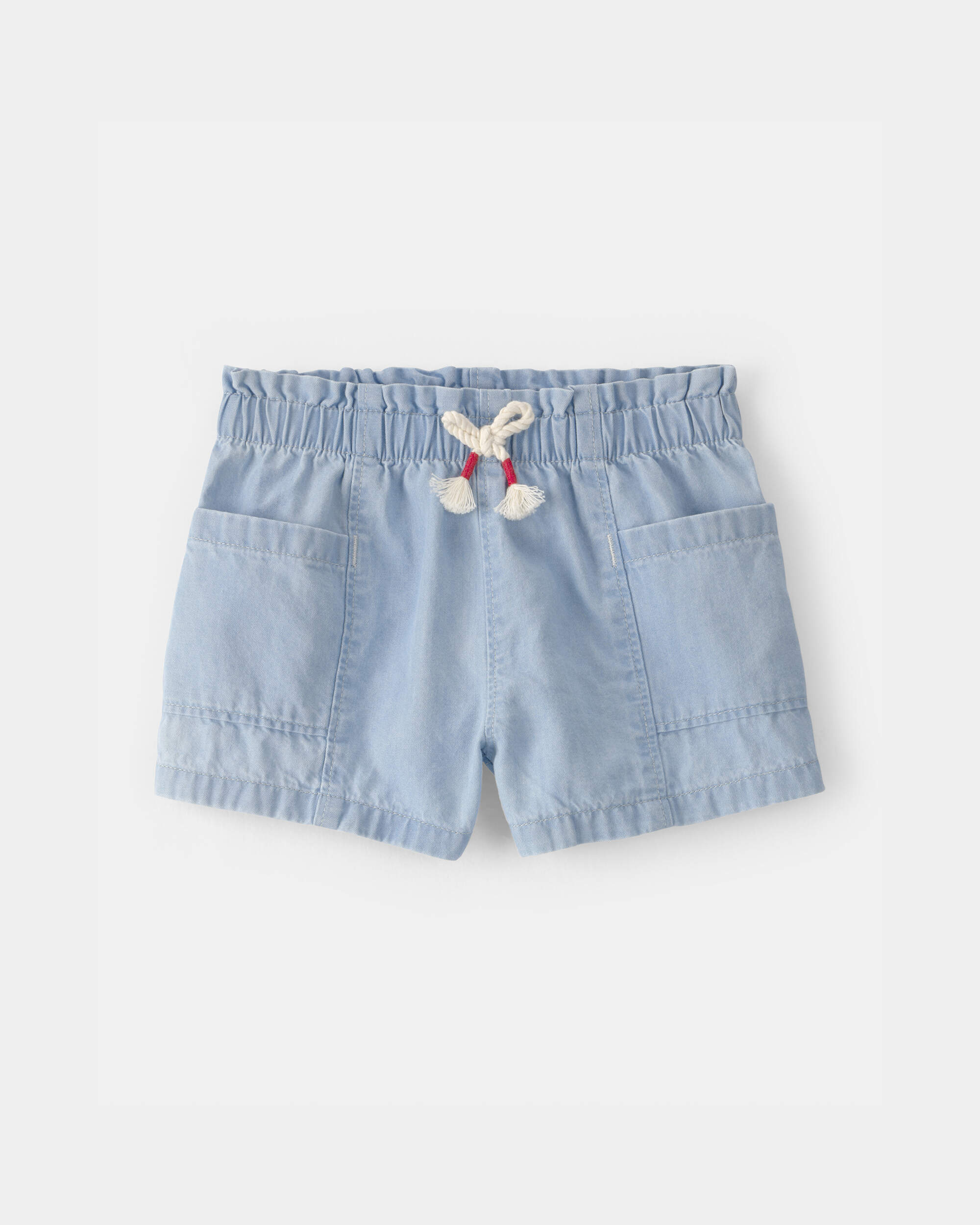 Baby Girl Chambray Shorts - Blue