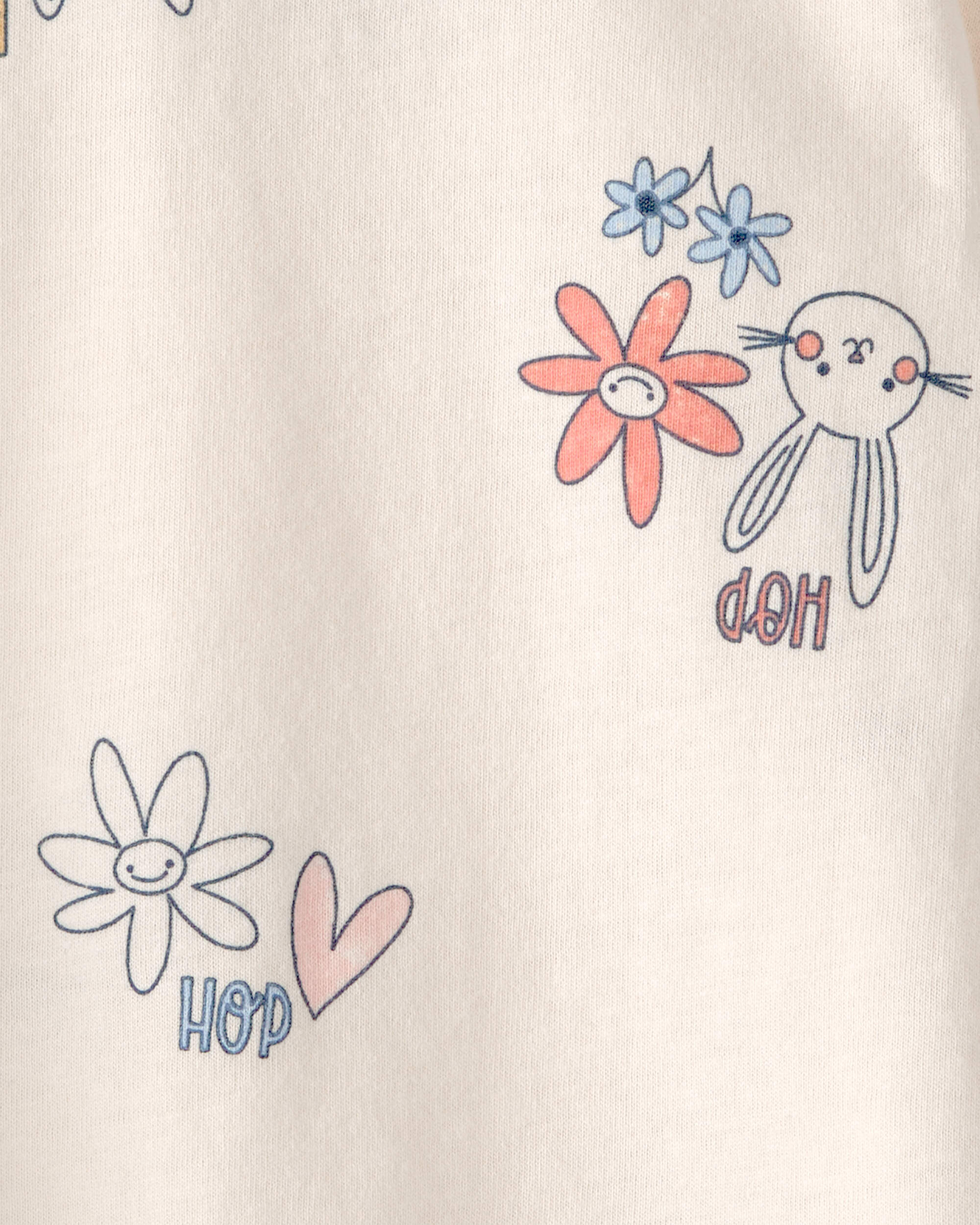 Baby Girl Easter Bunny Floral Top - Cream