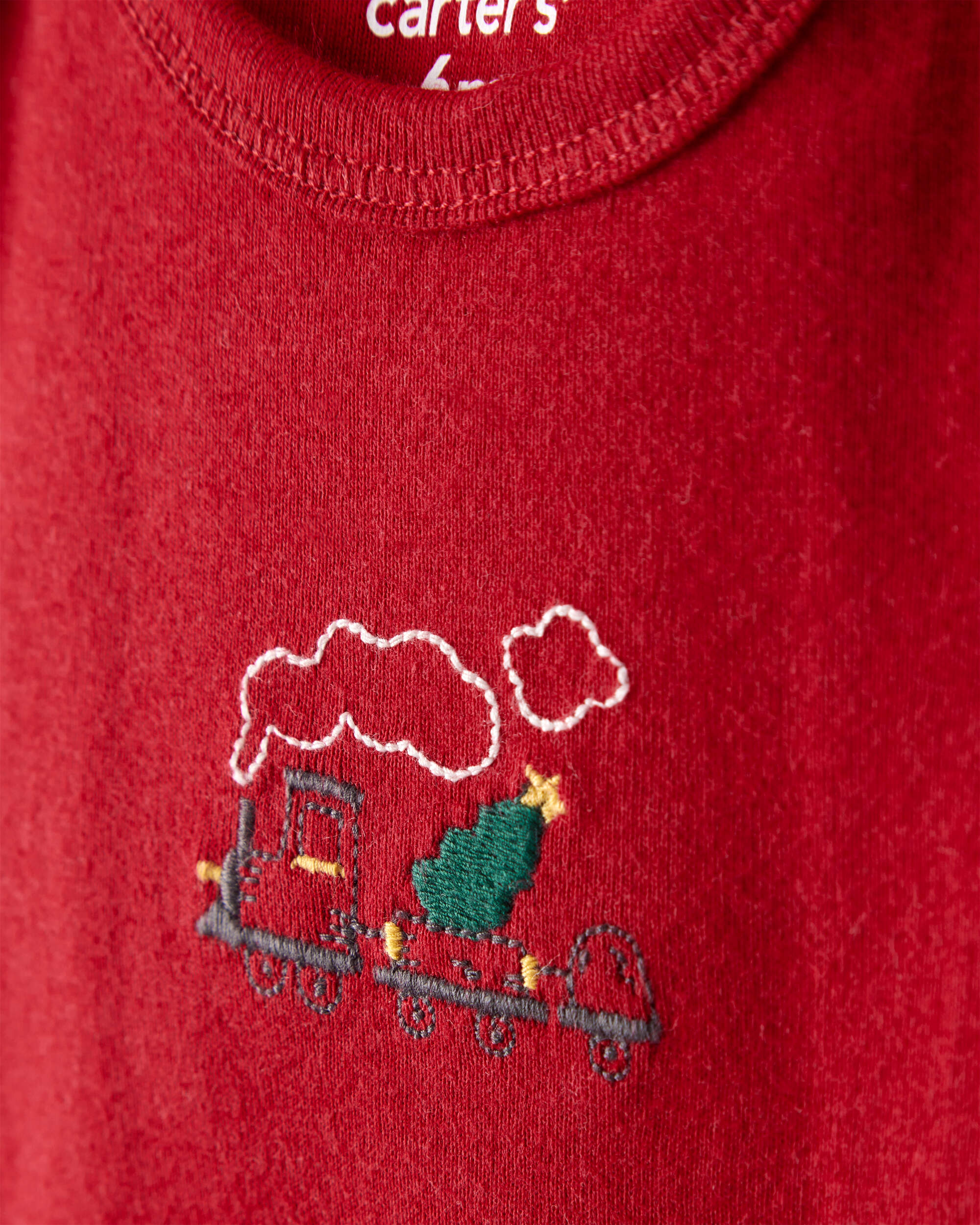 Baby Boy 3-Piece Train Print Long-Sleeve Bodysuits & Pant Set - Red