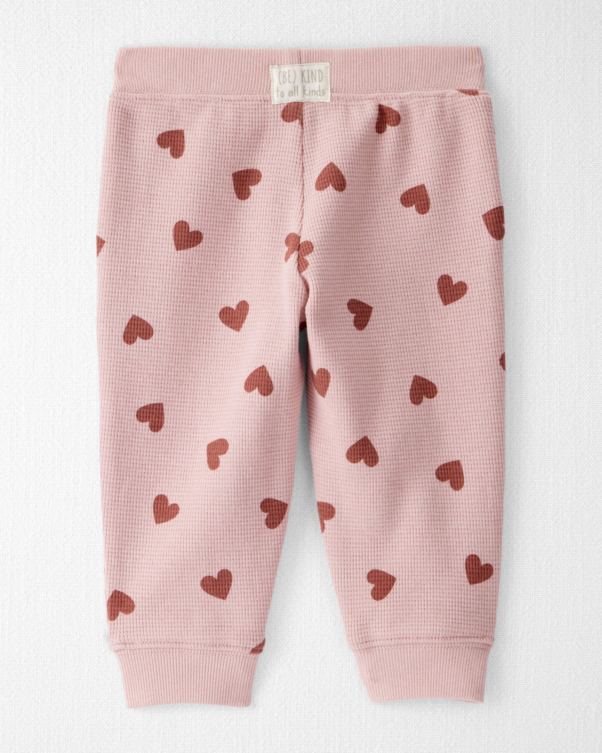 Baby Waffle Knit Set Made with Organic Cotton Heart Print