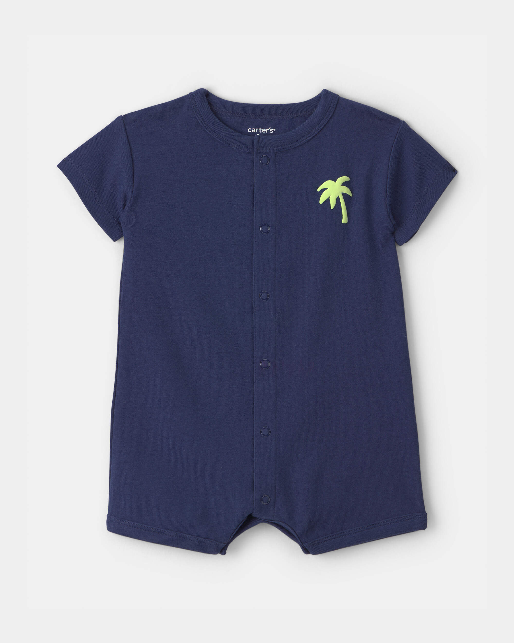 Baby Boy 'Surf Club' Short Sleeve Romper - Navy Blue