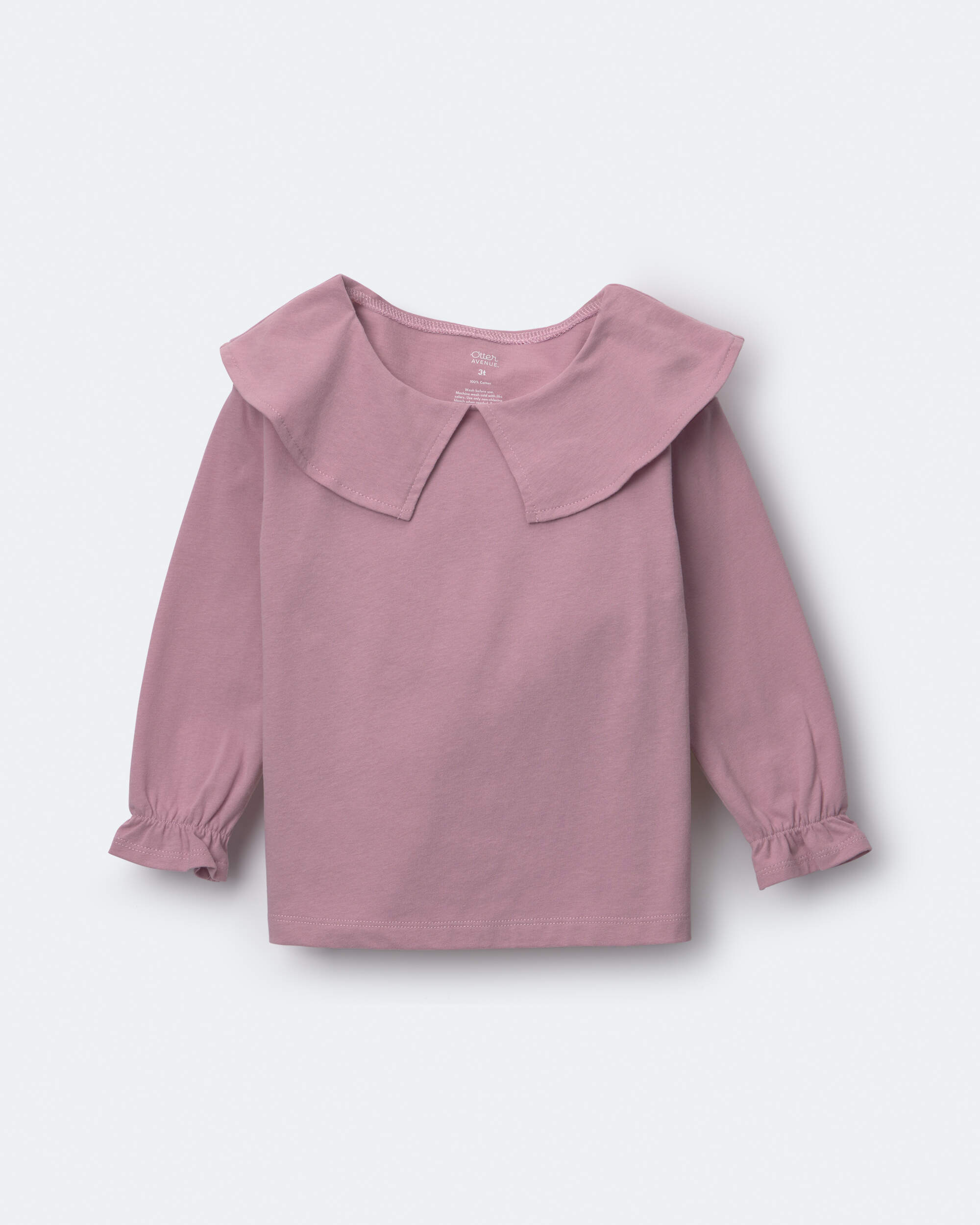 Toddler Girl Peter Pan Collar Top - Mauve