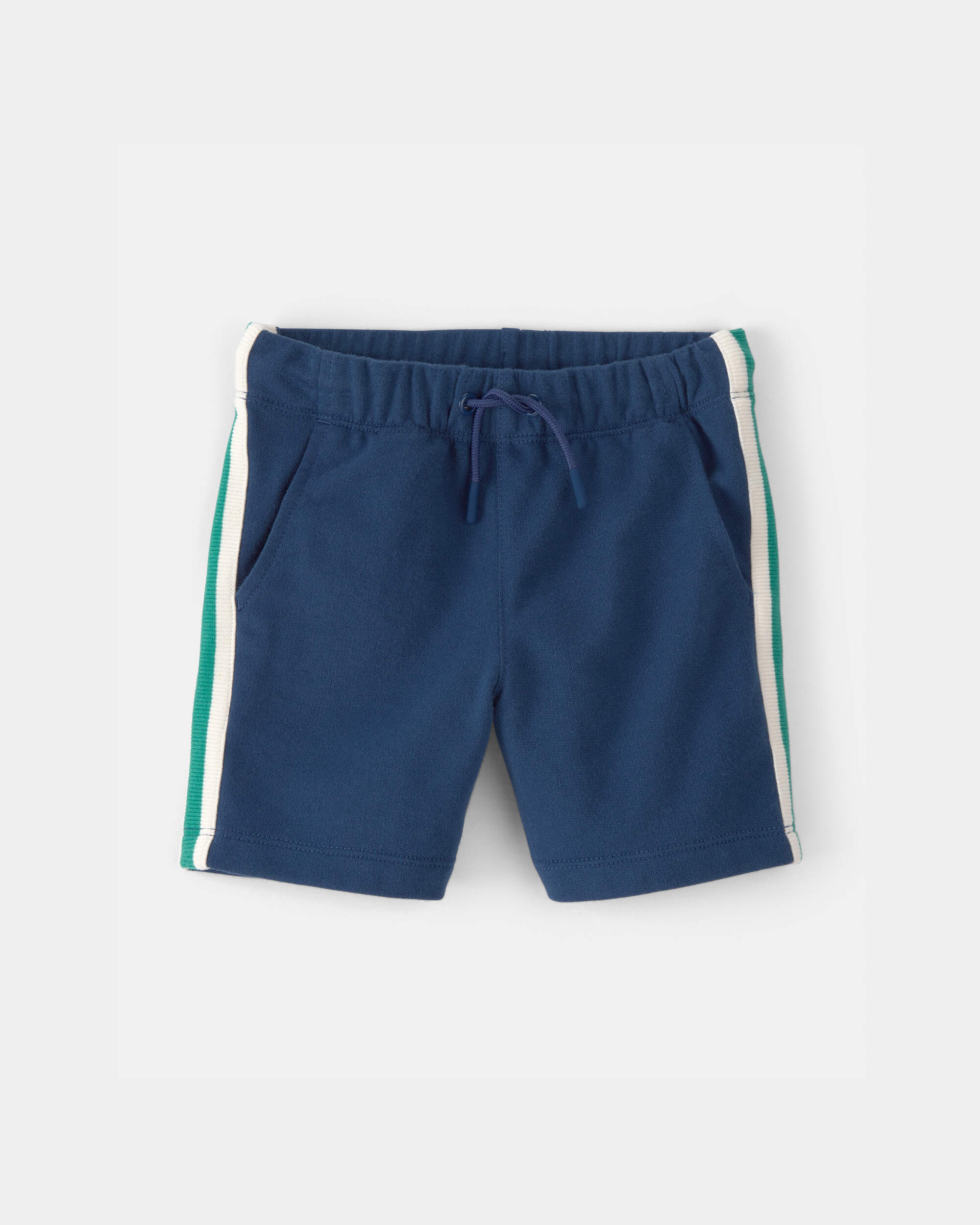 Toddler Boy Striped French Terry Shorts - Blue/Green