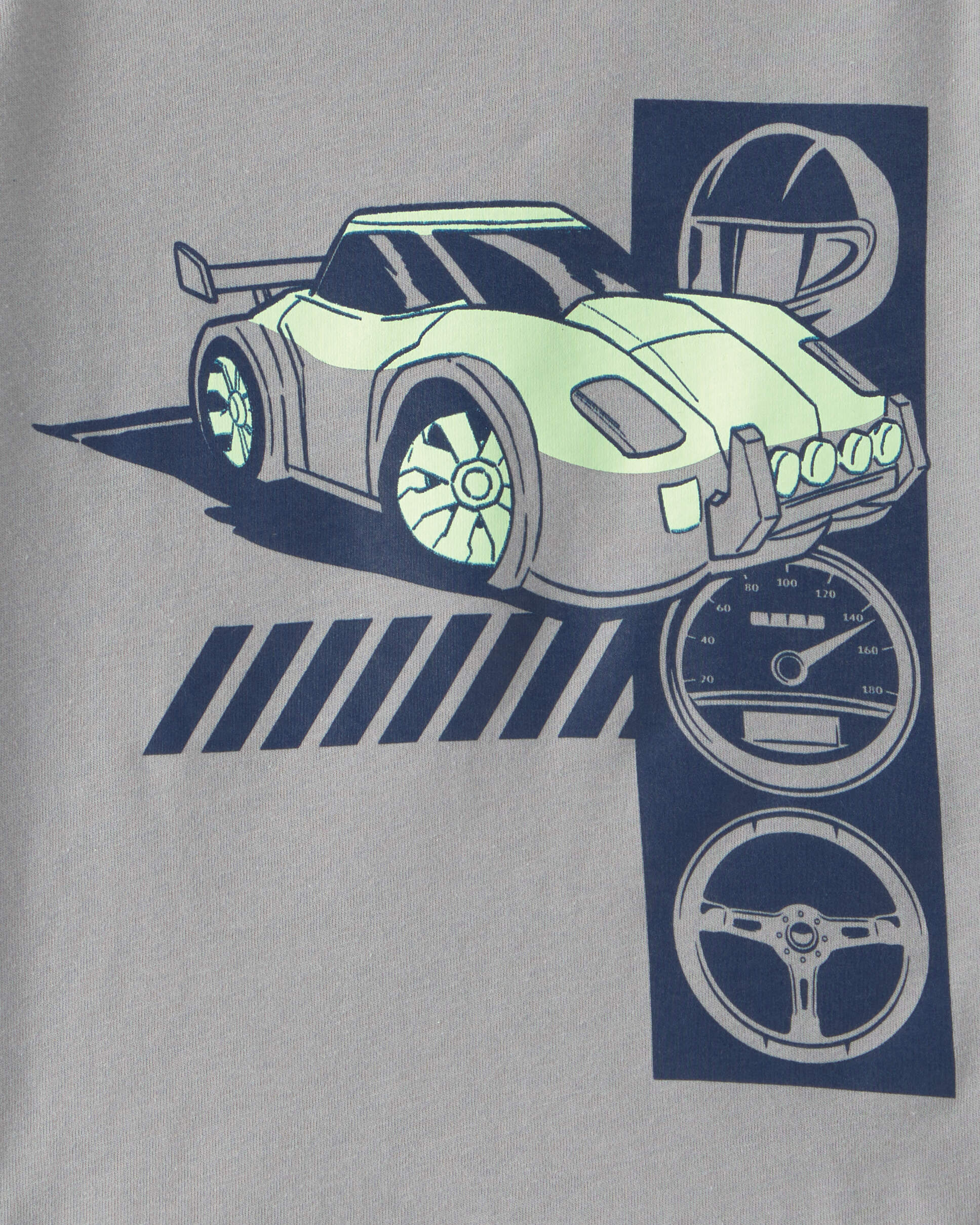 Toddler 'Speed Racer' Car Long-Sleeve Graphic Tee - Grey
