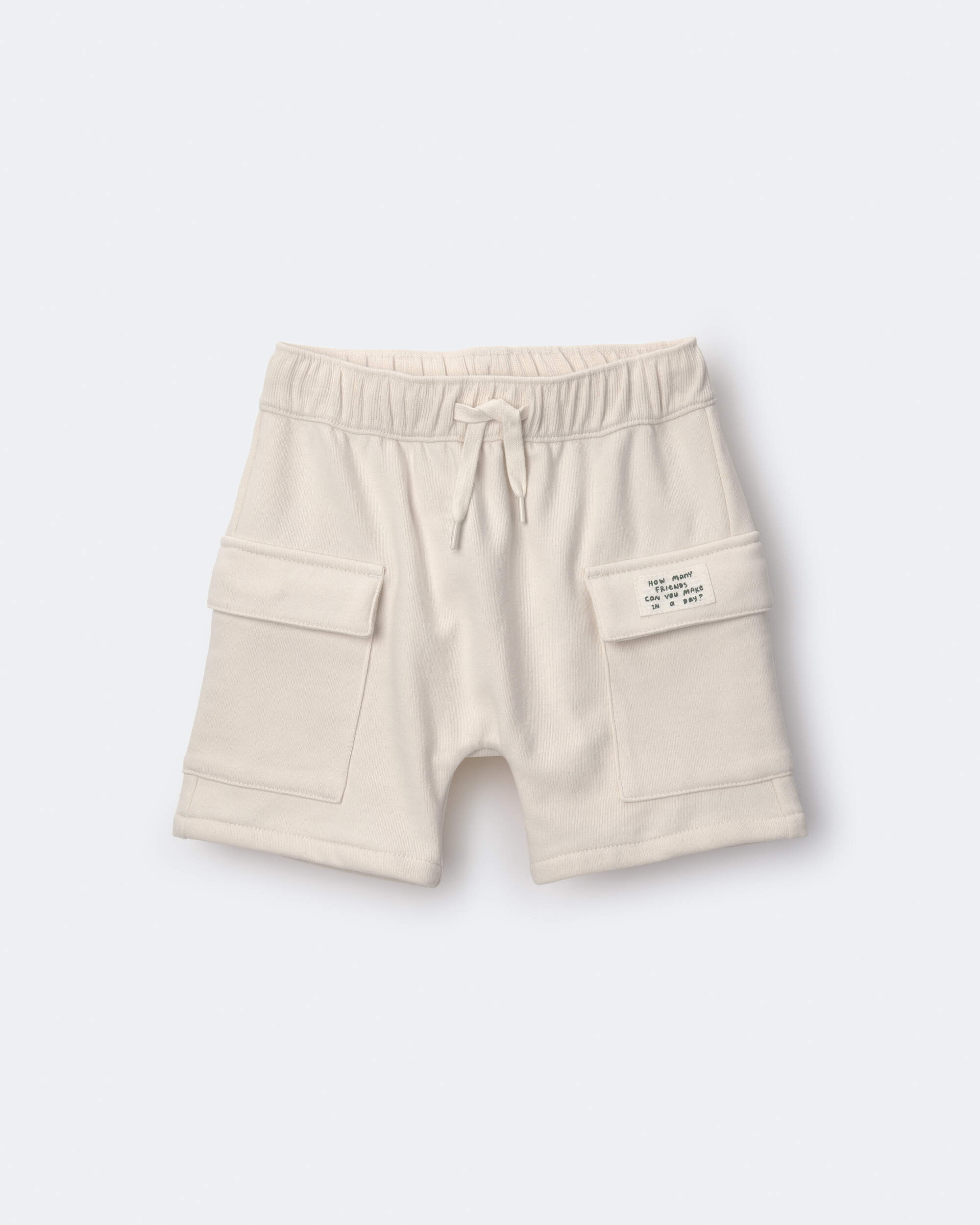 Toddler Boy Cargo Short with Pockets - Cream