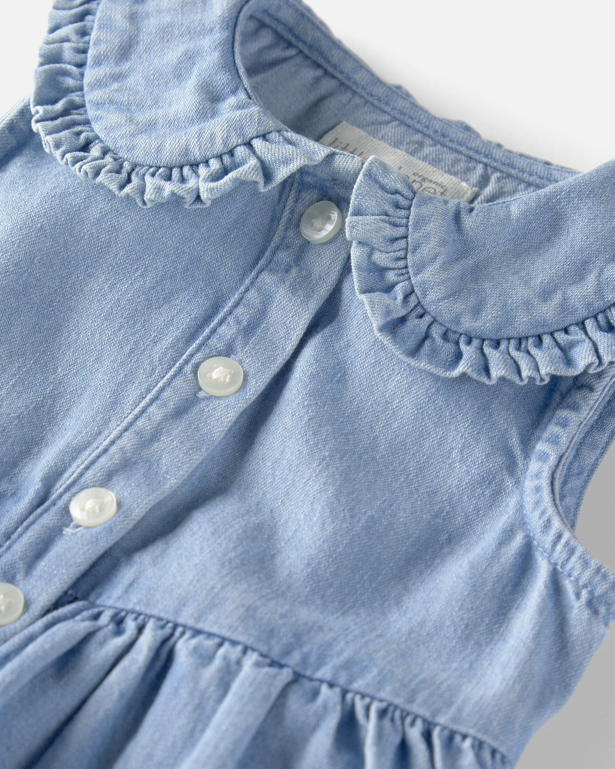Baby Girl Organic Cotton Chambray Bodysuit Dress