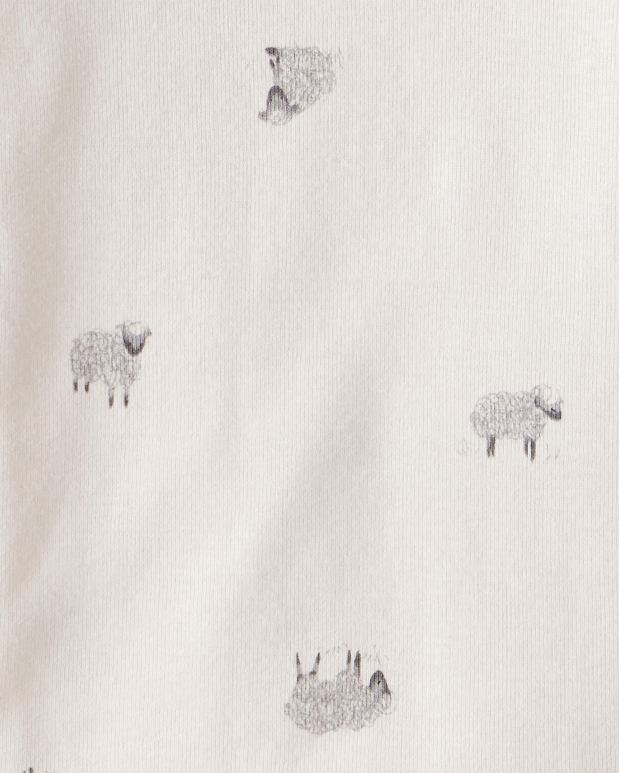 Baby Boy 4-Pack Sheep Print Long-Sleeve Multipack Bodysuits - White