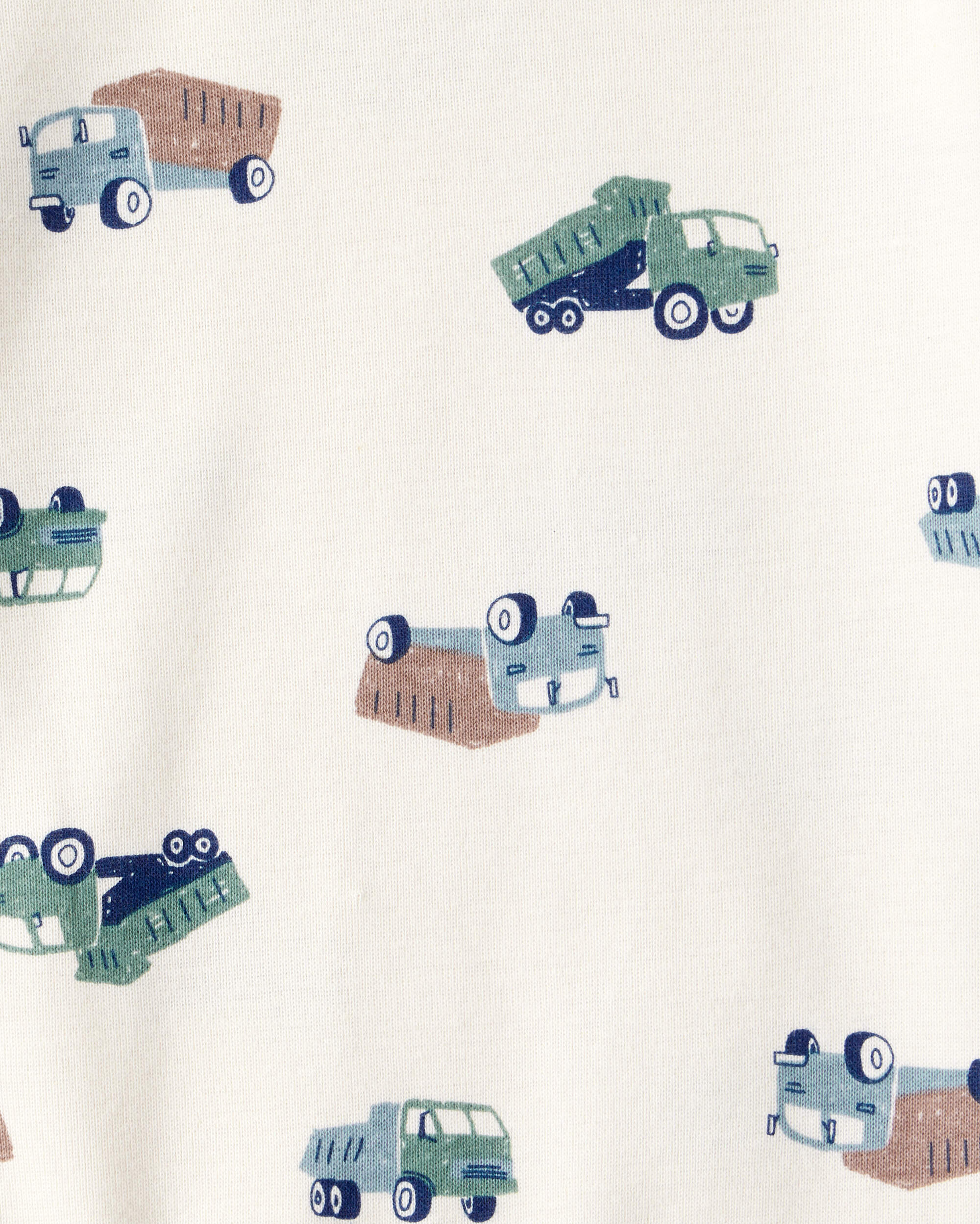 Baby Boy 3-Piece Construction Striped Print Hooded Zip-Up Jacket, Bodysuit & Pant Set - Green