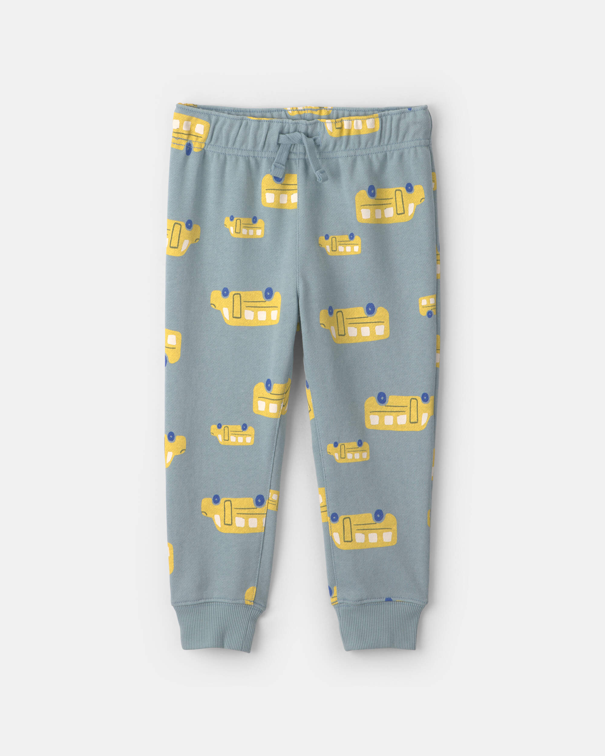 Baby Boy 2-Piece School Bus Sweatshirt & Pant Set - Grey/Yellow
