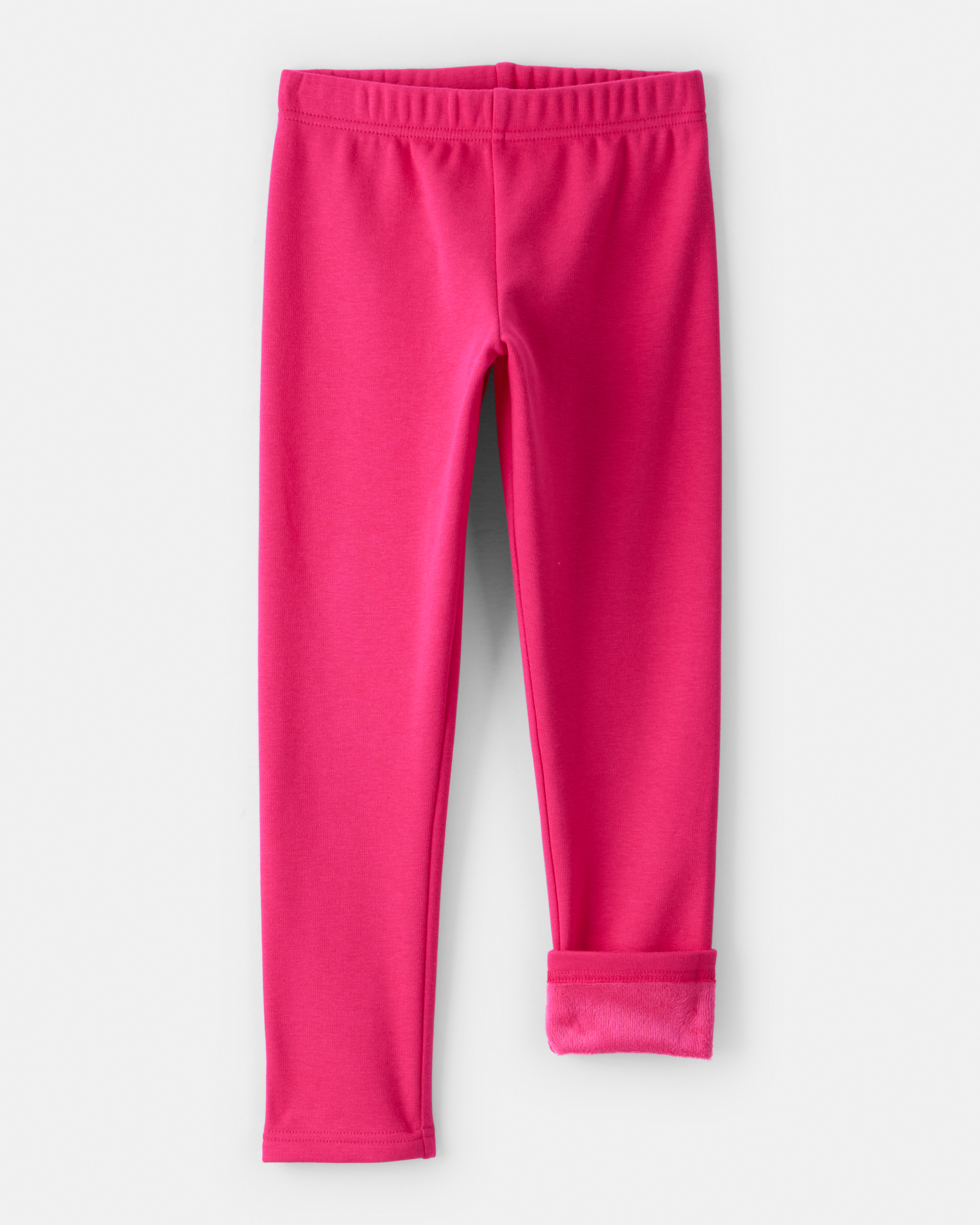 Kid Pull-On Stretch Cozy Leggings - Pink