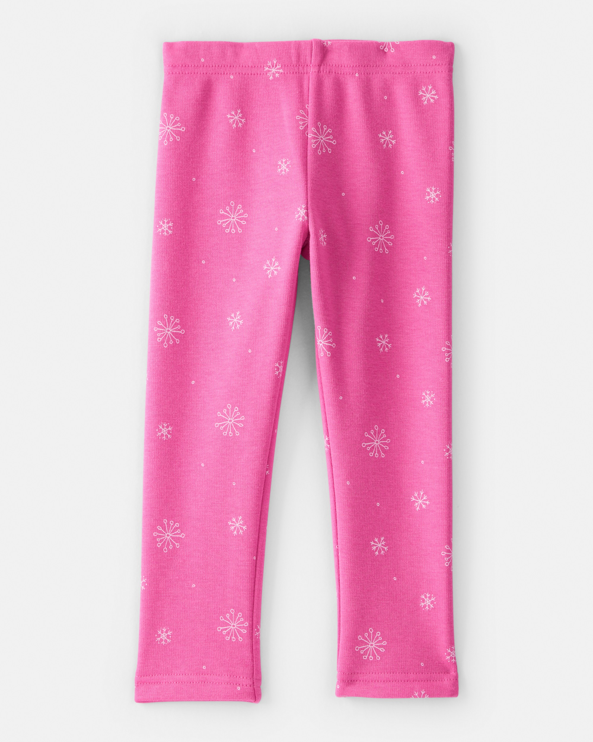 Toddler Girl Snowflake Pull-On Stretch Cozy Leggings - Pink