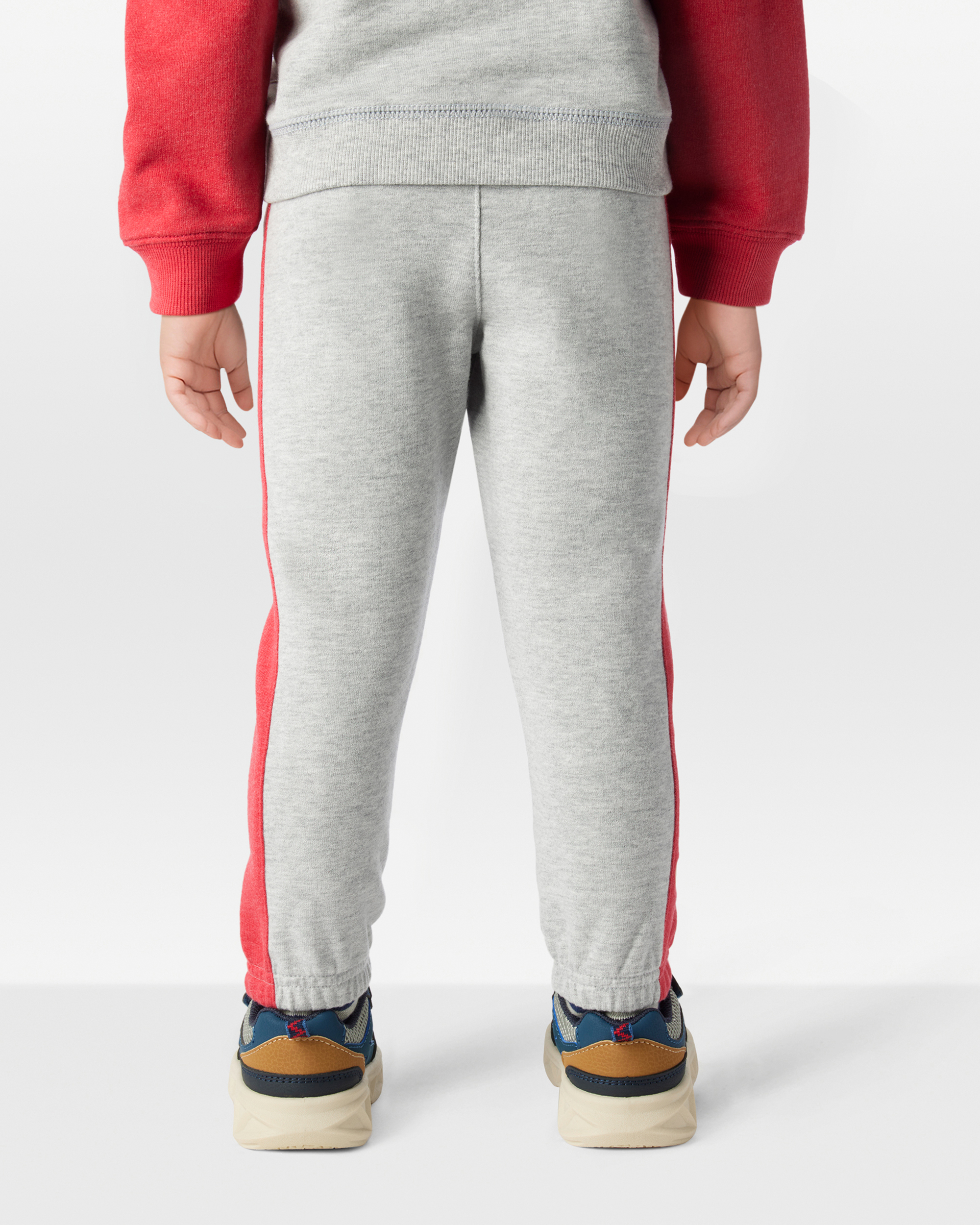 Toddler Boy Striped French Terry Joggers - Gray