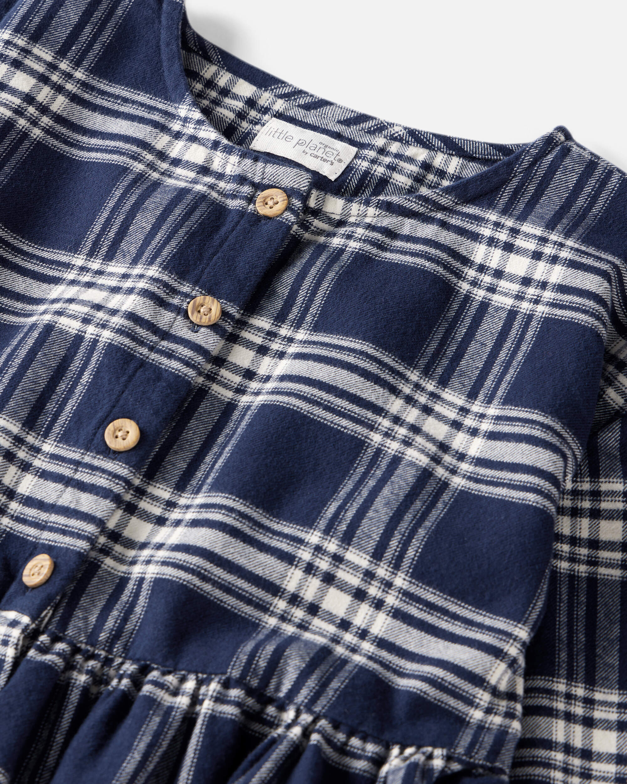 Girls Organic Cotton Flannel Dress