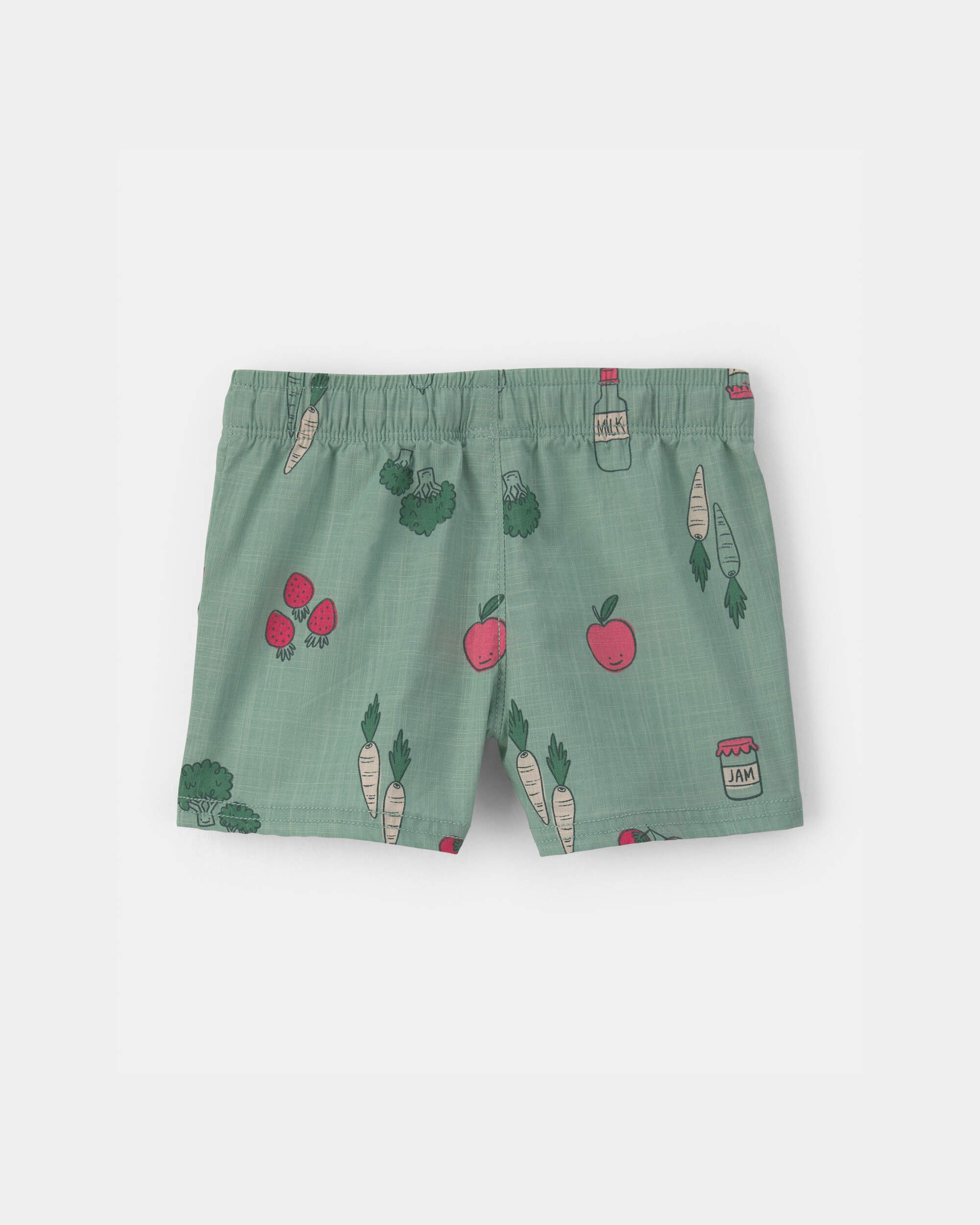 Baby Boy Veggie Fruit Shorts - Green