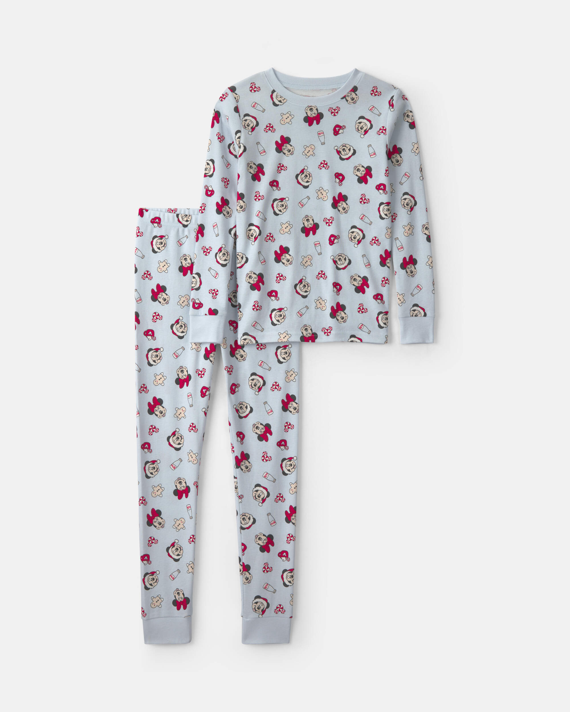 Kids 2-Piece Disney Mickey Mouse Christmas 100% Cotton Snug Fit Pyjama Set - Blue