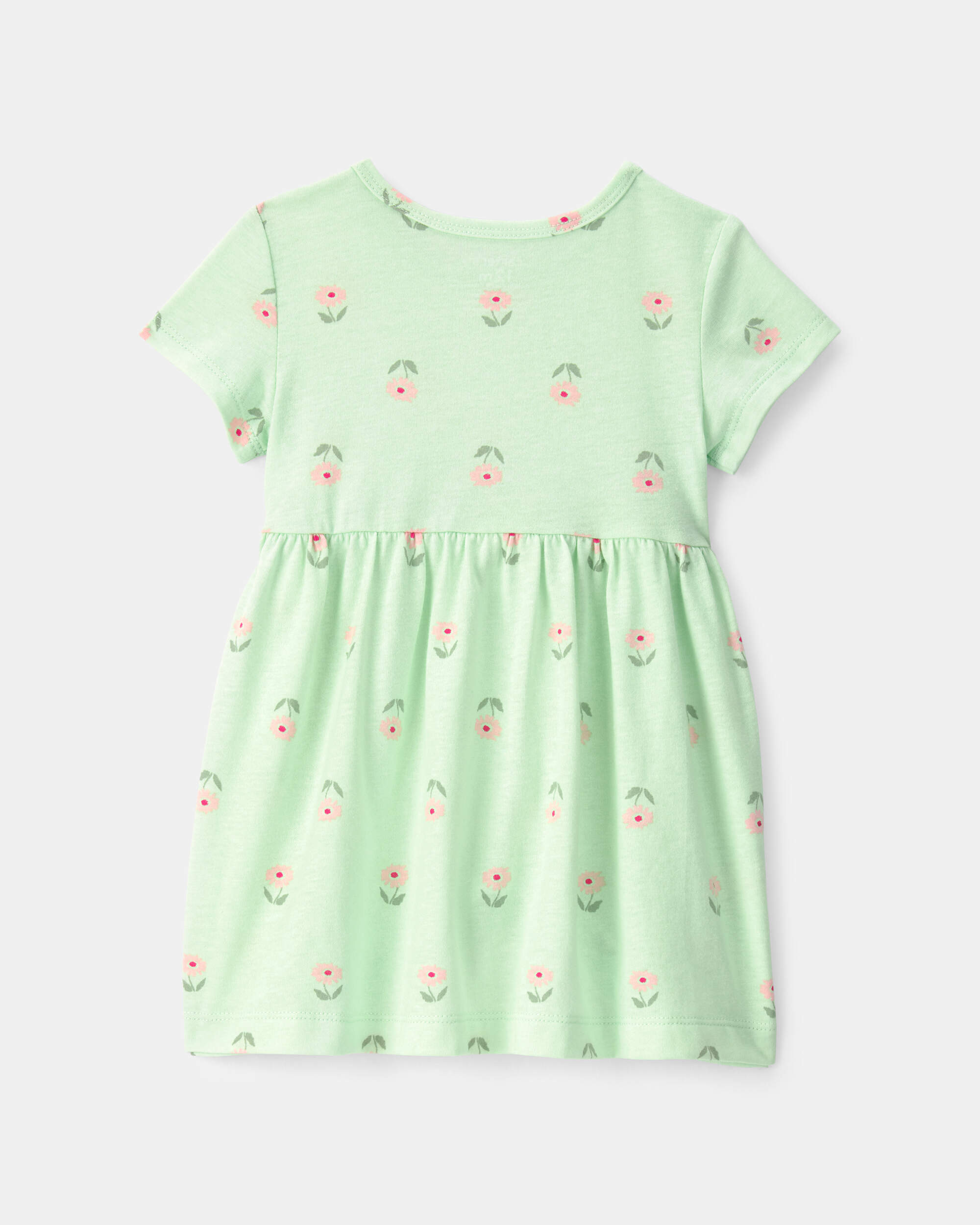 Baby Girl Floral Short-Sleeve Dress - Green