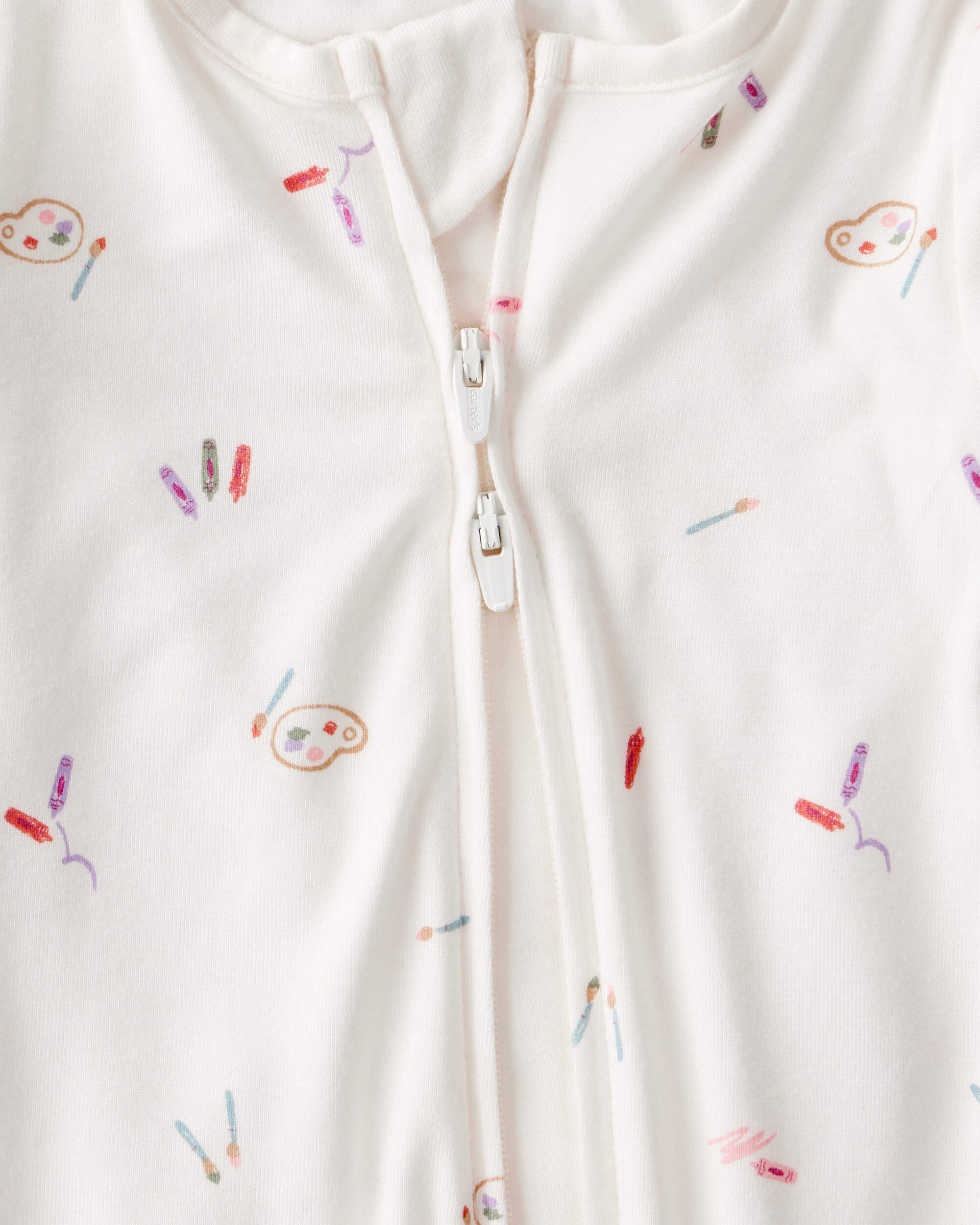 Baby Girl Art Print PurelySoft Sleeper- White