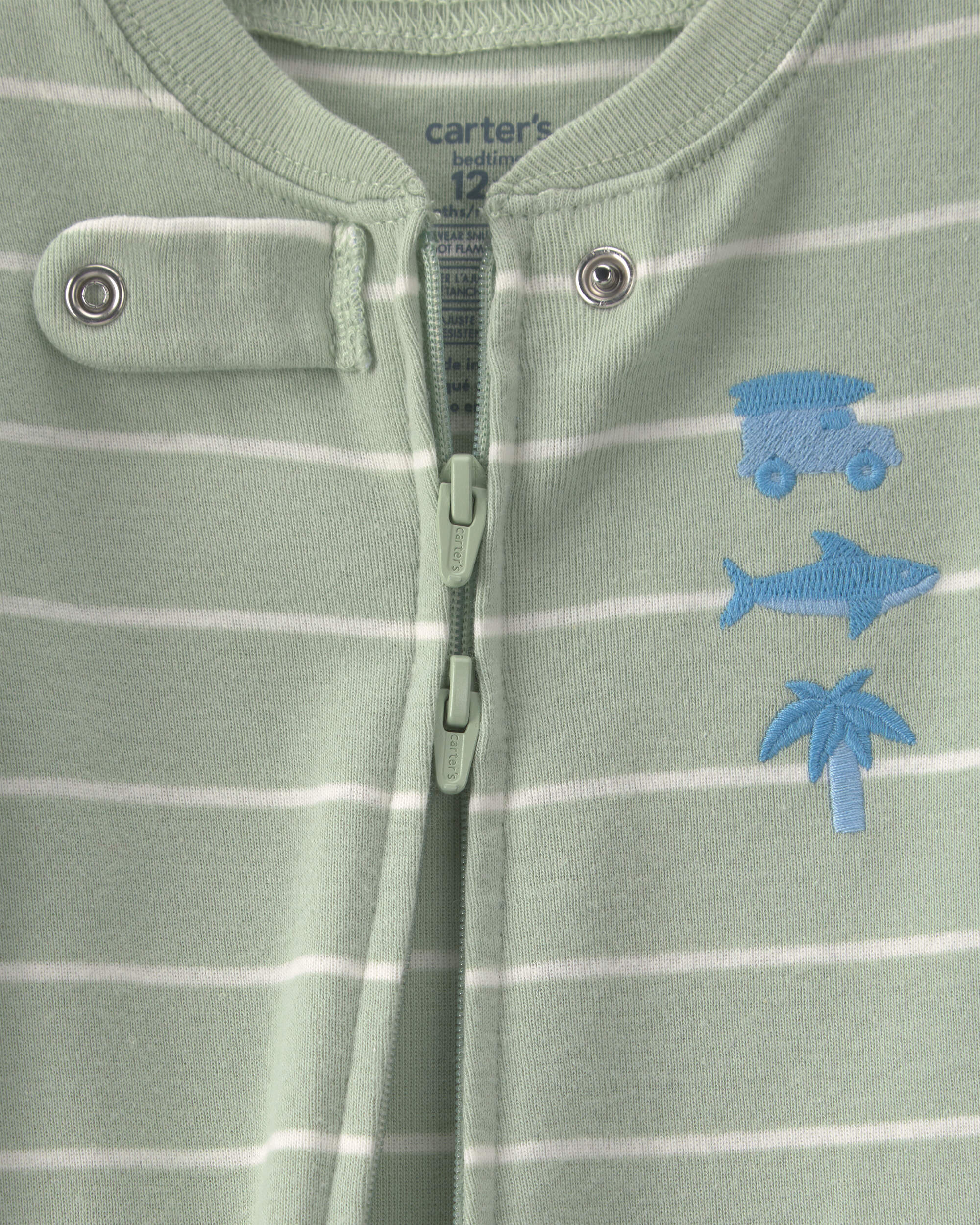 Baby Beach 100% Cotton 1-Piece Pyjama - Olive Green