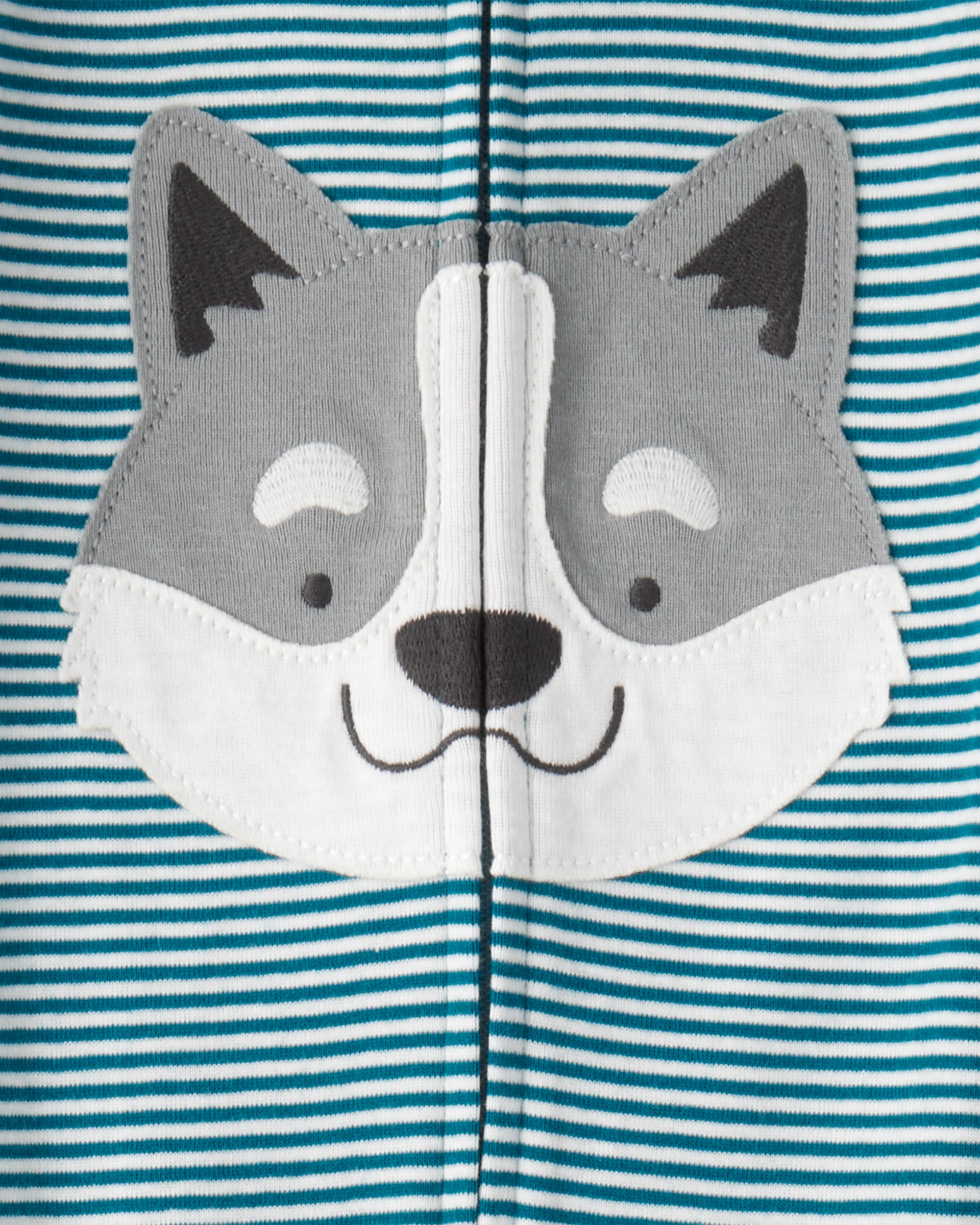 Toddler Boy Dog Striped 100% Cotton Snug Fit 1-Piece Pyjamas - Blue