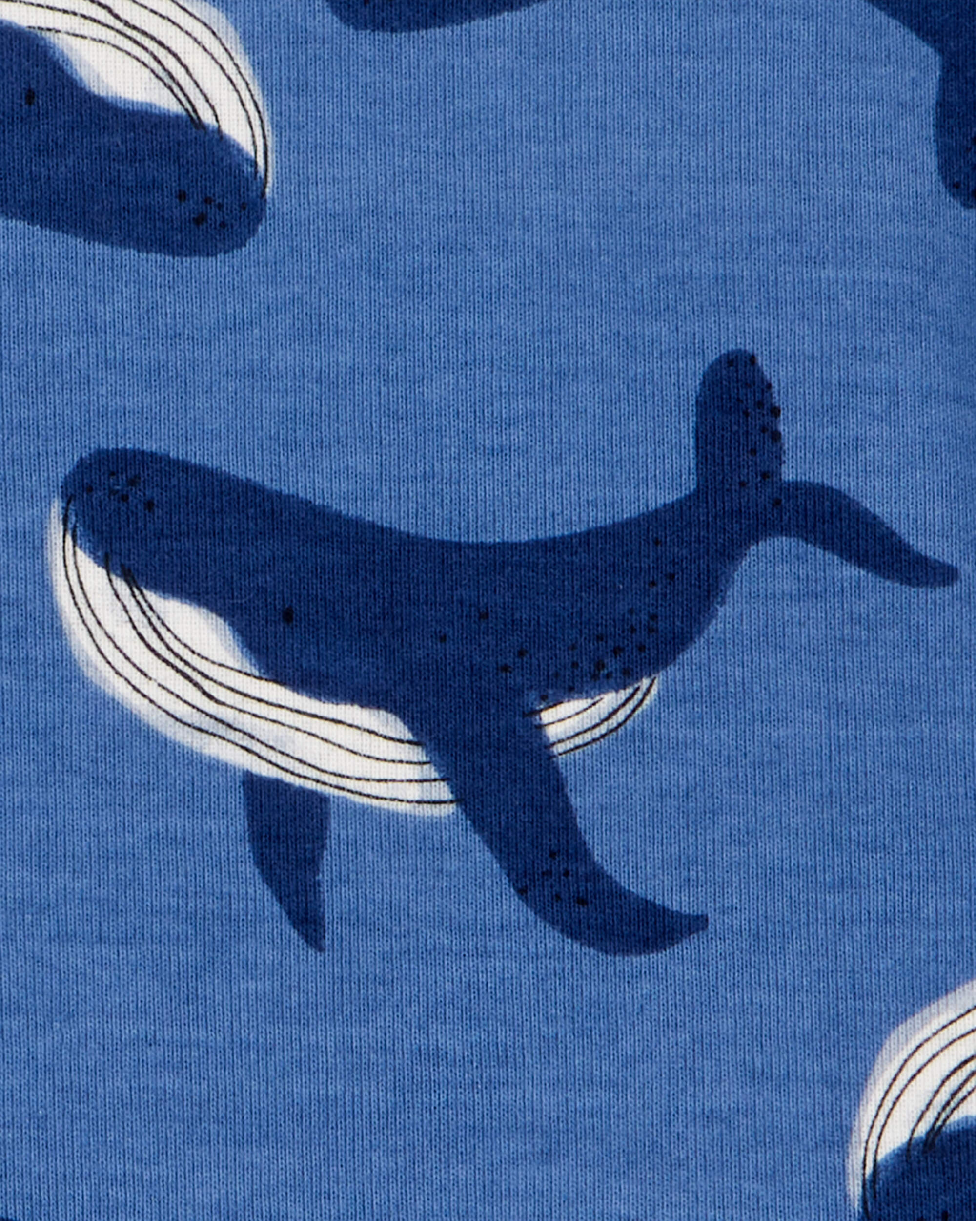 Baby Whale Striped Snug Fit Cotton 4-Piece Pyjamas