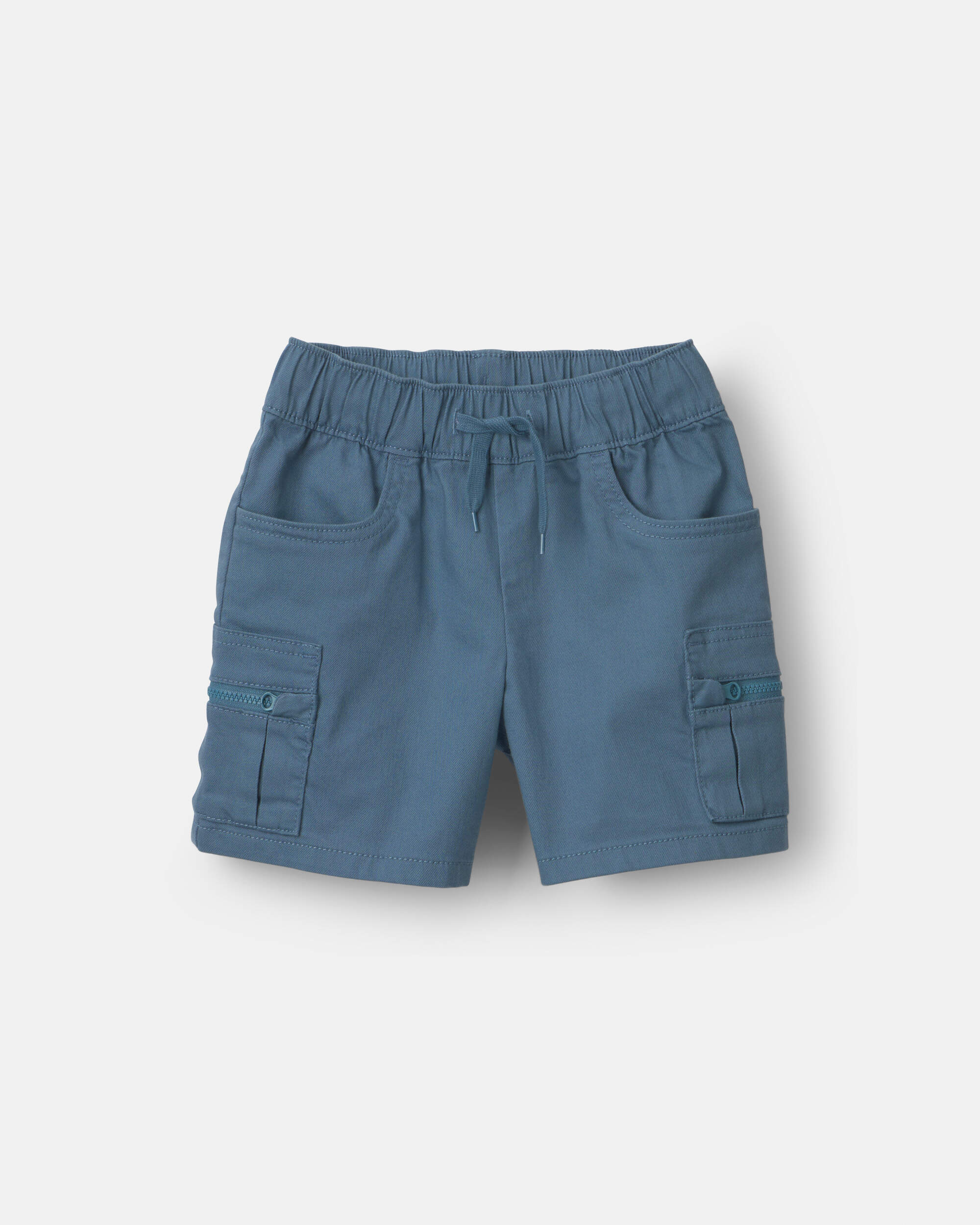 Toddler Boy Cargo Short with Zipper Pocket - Slate