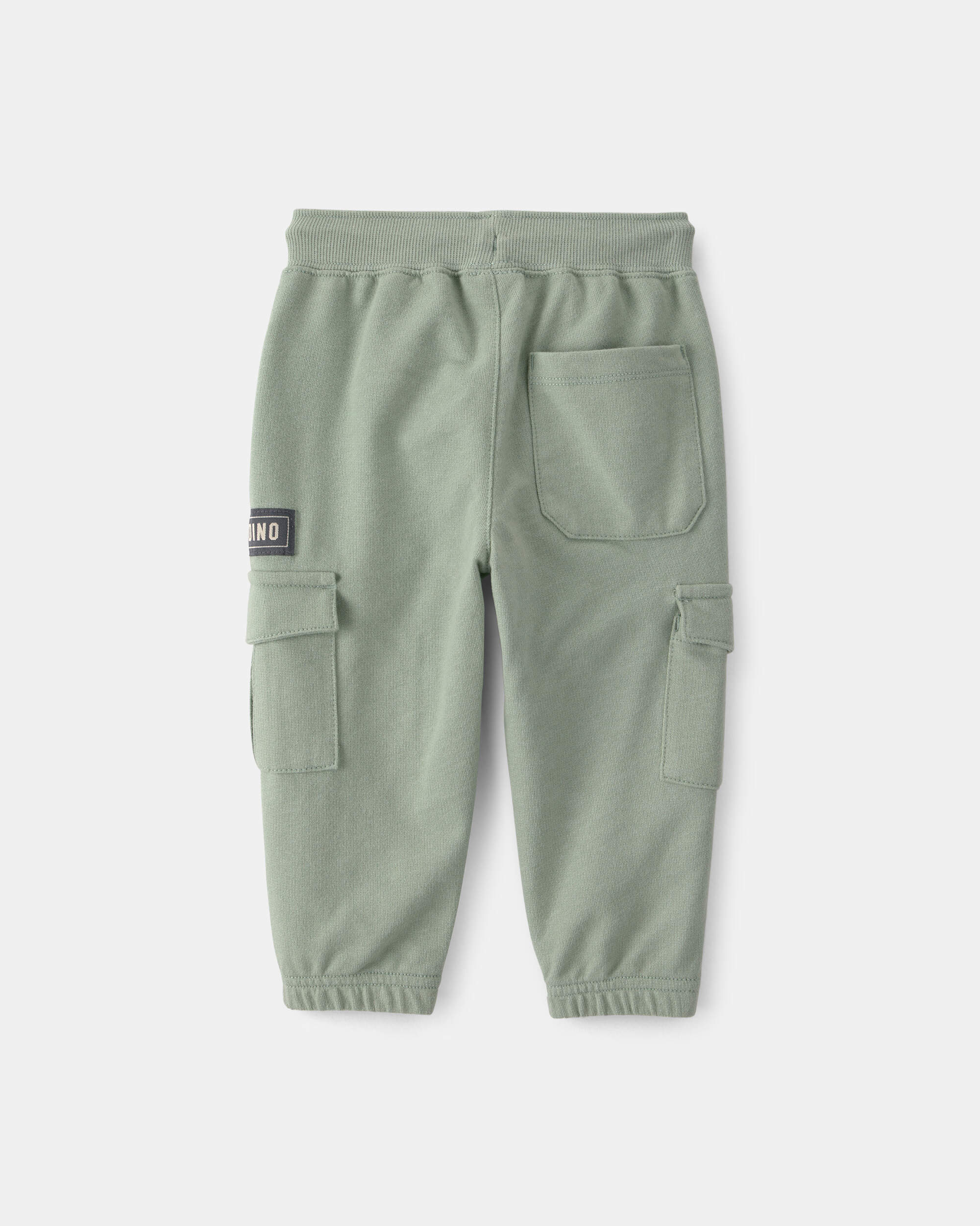 Baby Boy 'Camp Dino' French Terry Cargo Joggers - Green