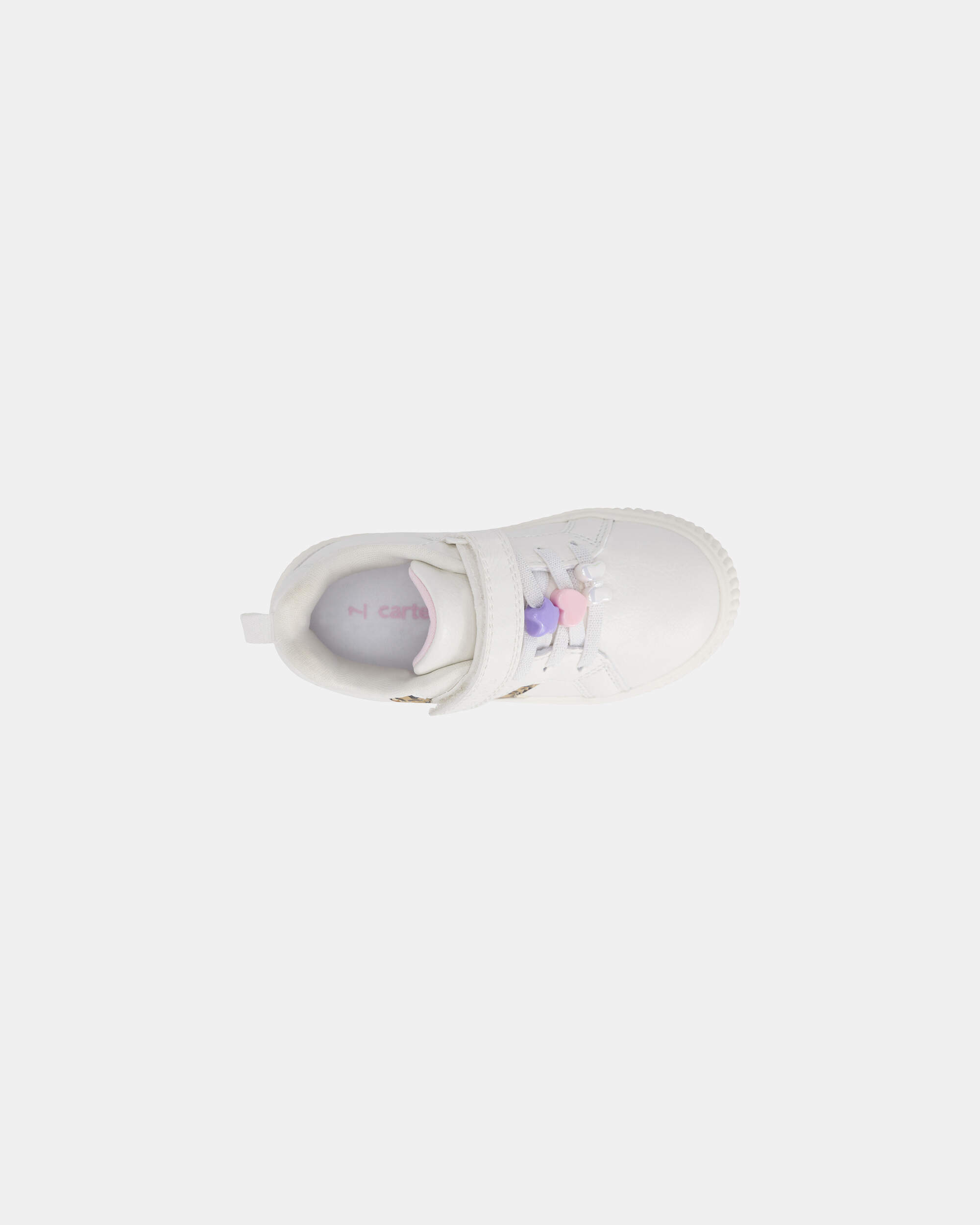 Toddler Girl Leopard Charm Sneakers - White