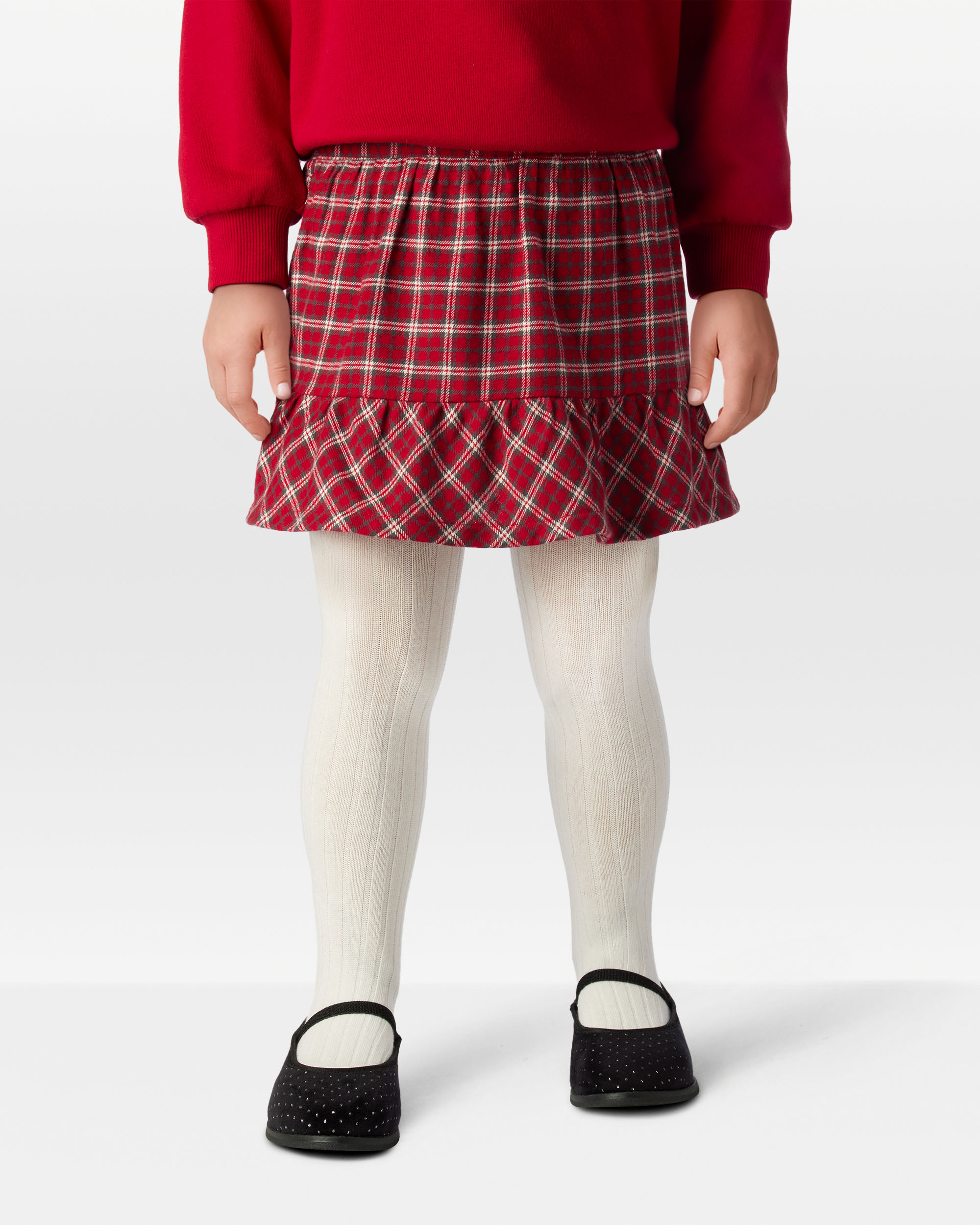 Toddler Girl Plaid Cotton Skirt - Red