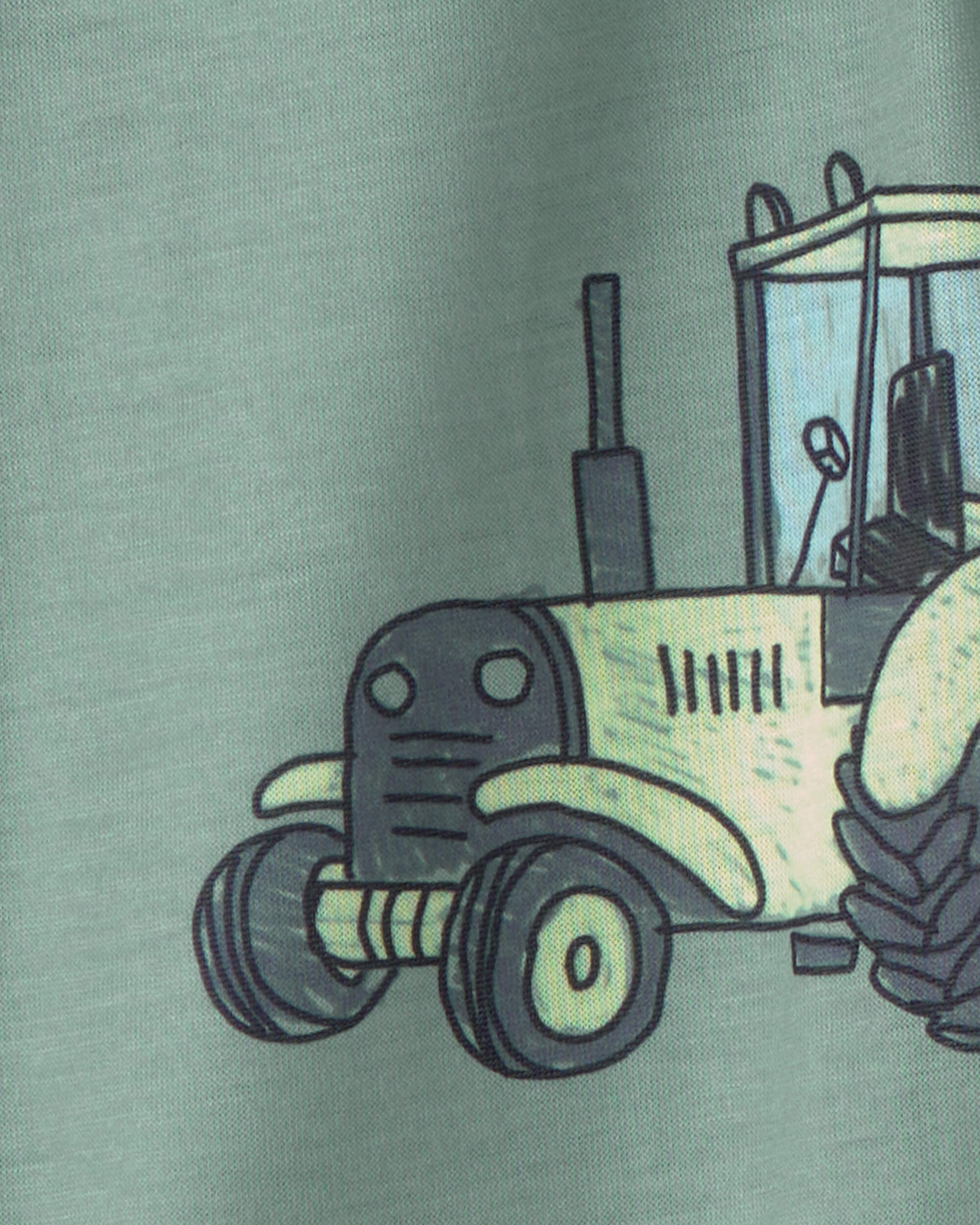 Toddler Boy Tractor Loose Fit 2-Piece Pyjama Set - Green