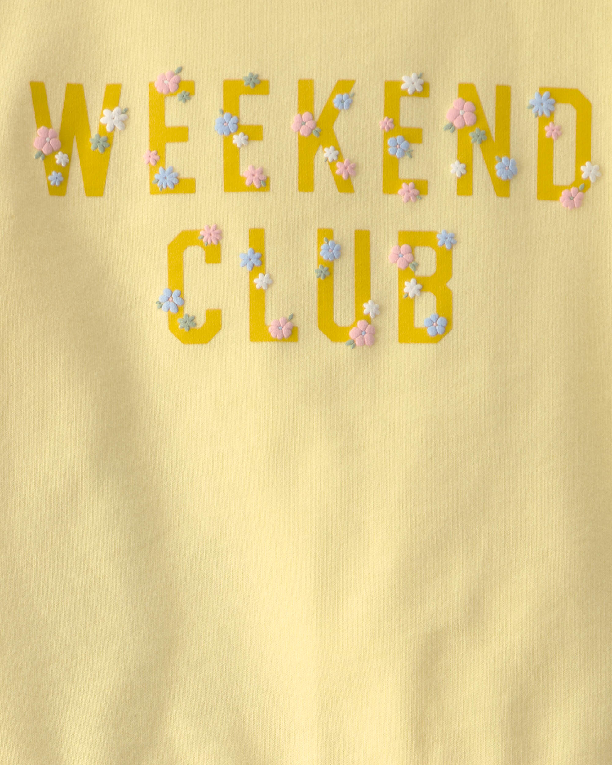 Girls 2-Piece Floral French Terry Top & Skirt Set - Yellow