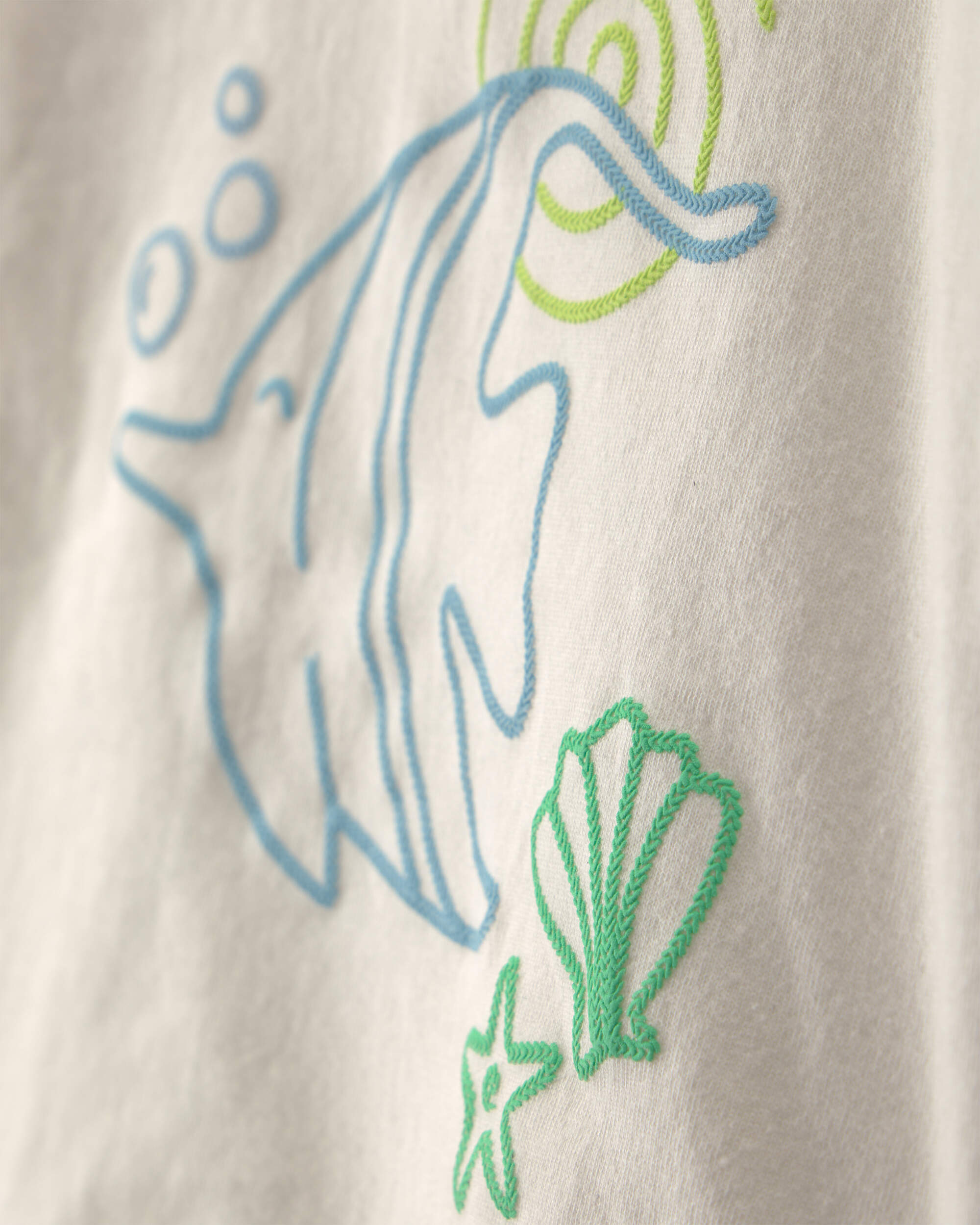 Baby Girl 2-Piece Fish Top & Short Set - Cream/Green