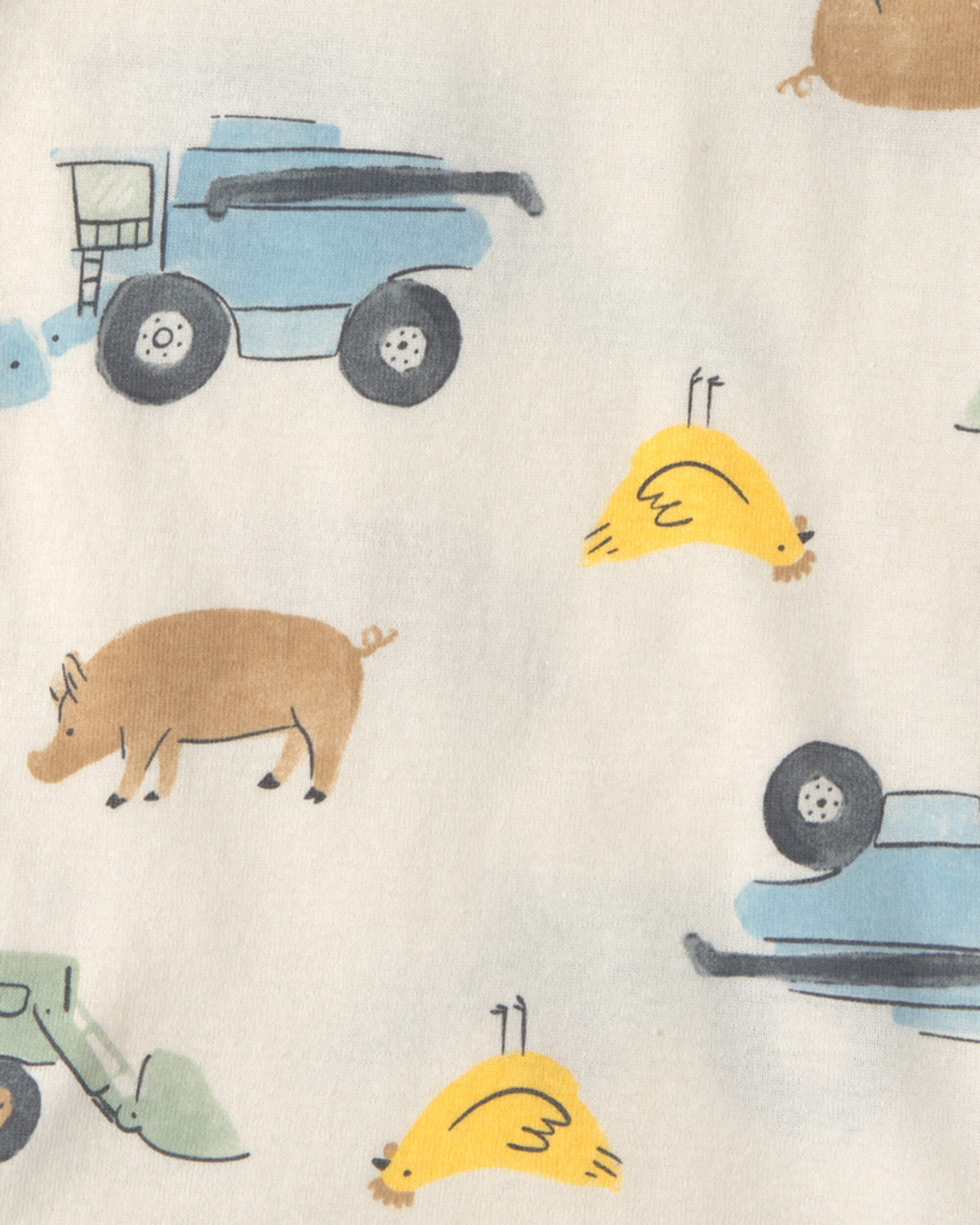 Baby Boy Farm 4-Piece Pyjama Set - Ivory