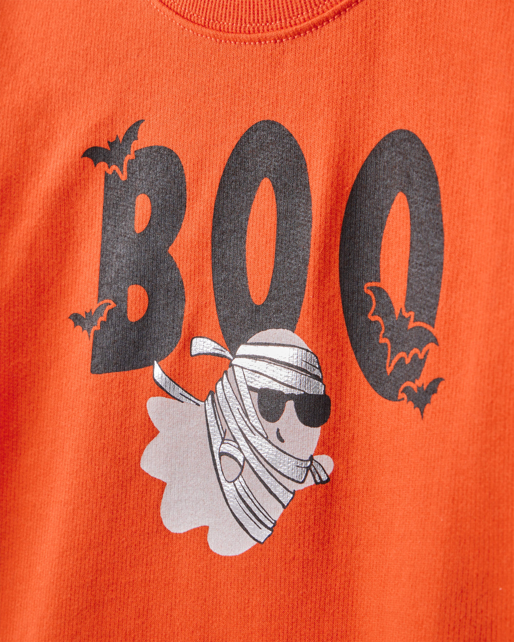 Toddler 2-Piece Halloween Ghost Pullover Sweatshirt & Jogger Set - Orange/Black