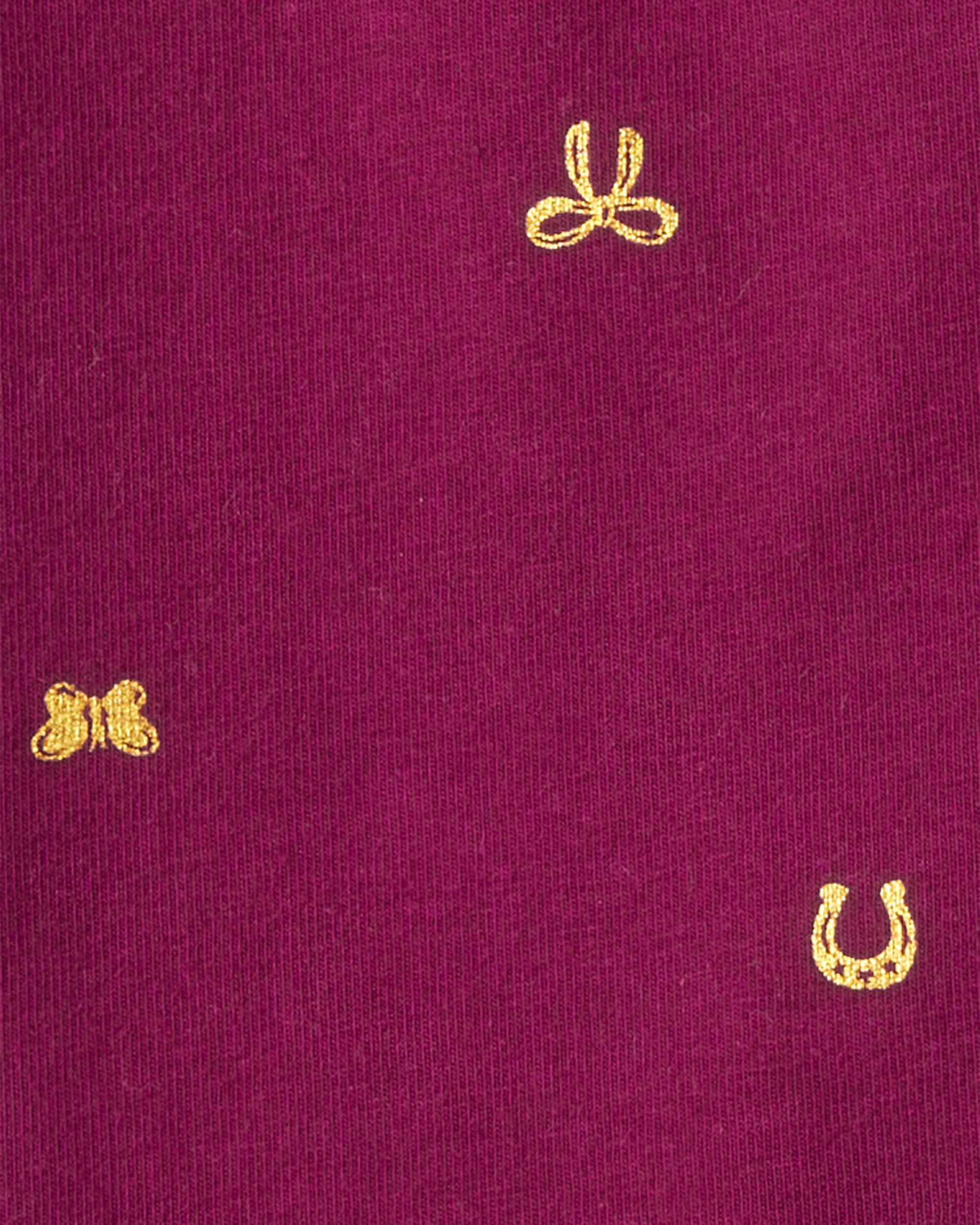 Girls Bow Print Pull-On Stretch Leggings - Purple