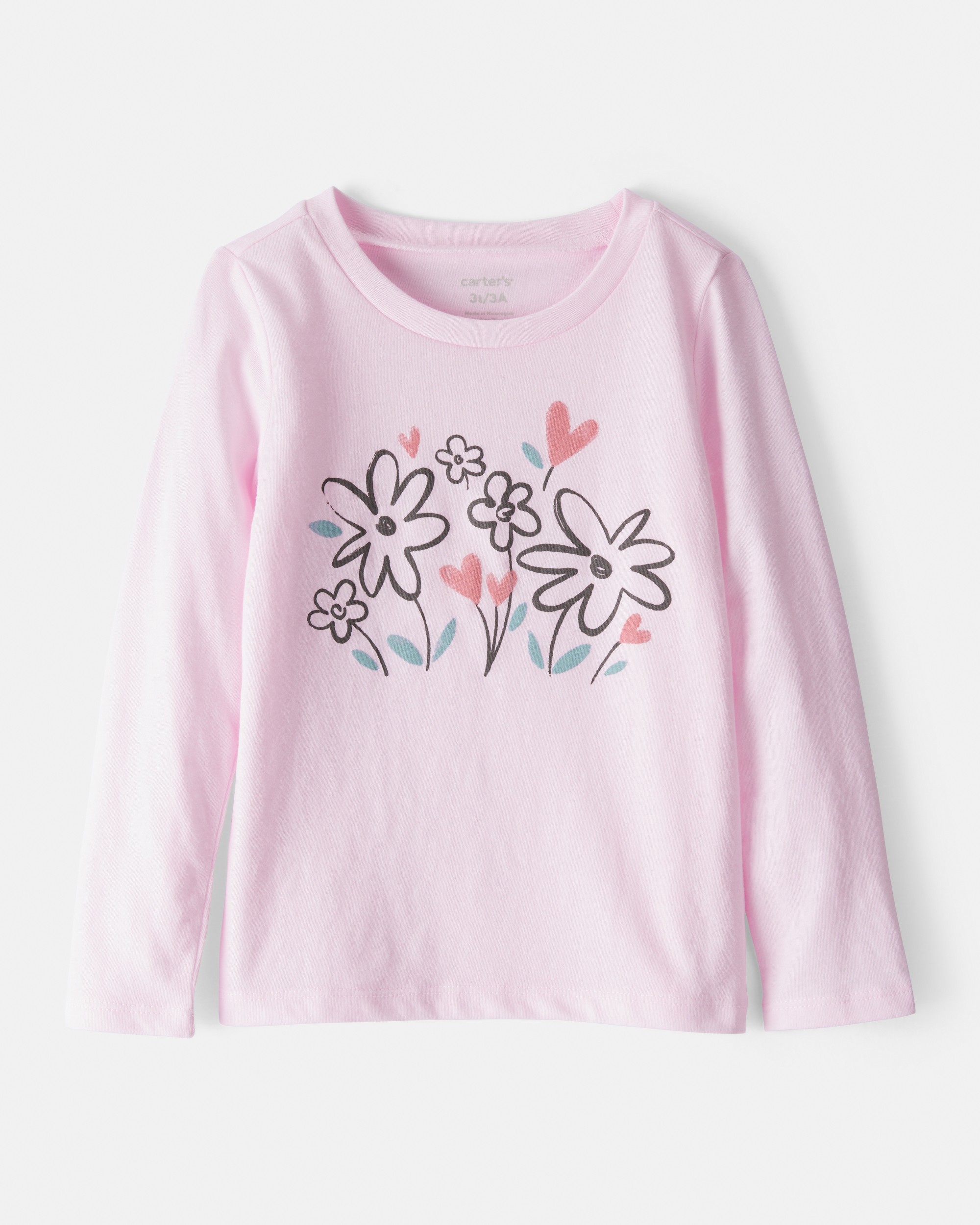 Toddler Girl Flower Bloom Long-Sleeve Graphic Tee - Pink