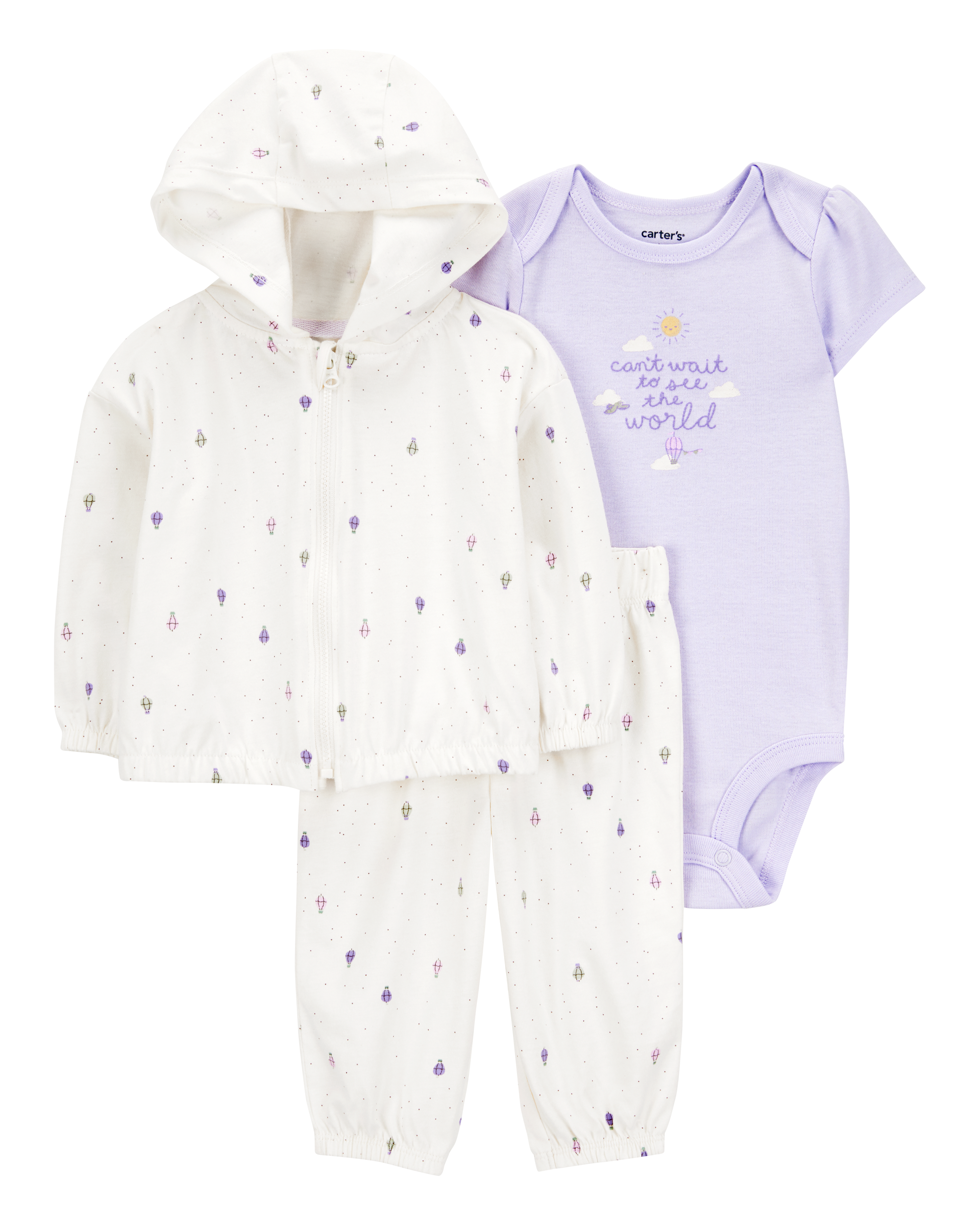 Baby 3-Piece Ice Cream Print Little Cardigan Set