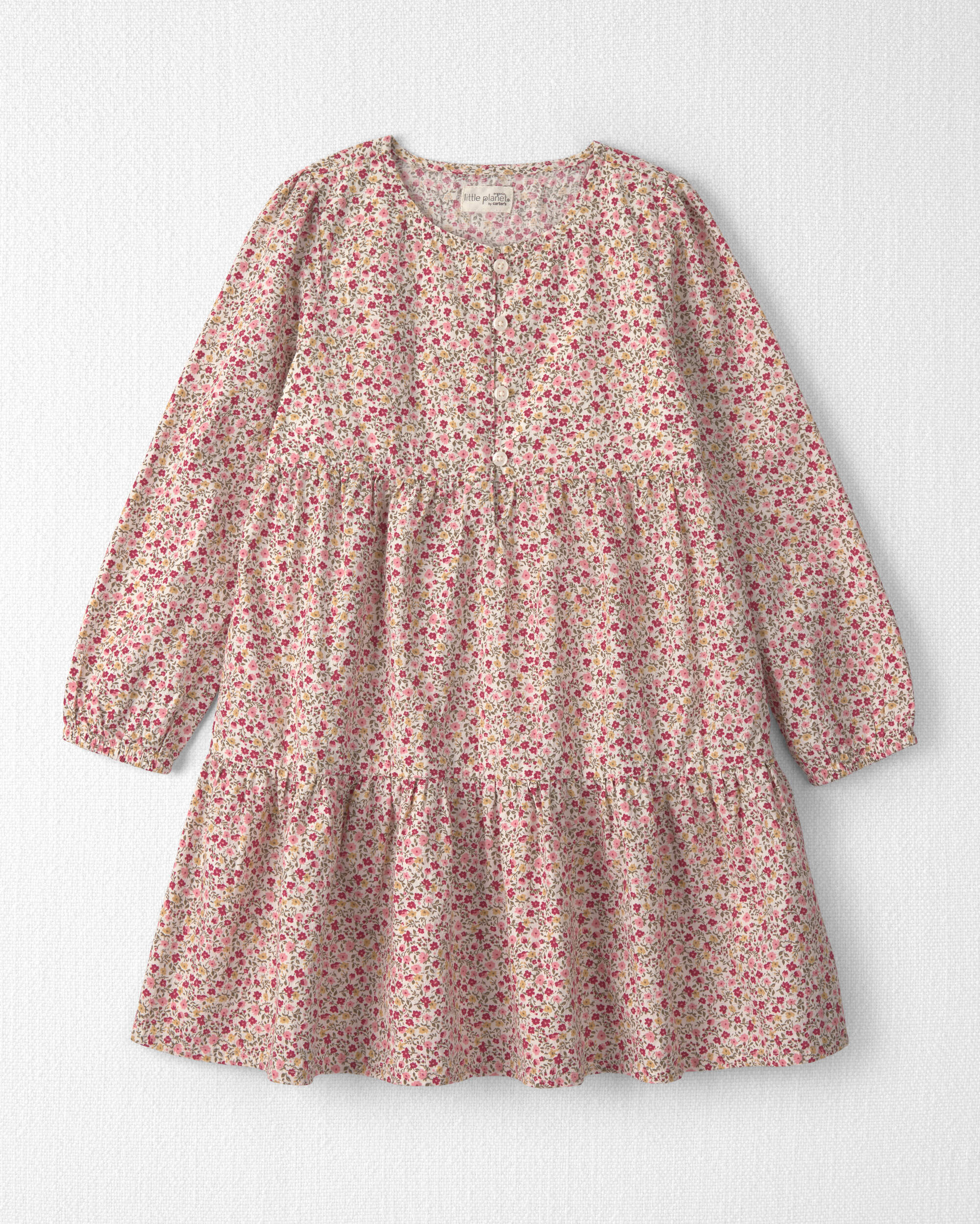 Girls Organic Cotton Dobby Dress Floral