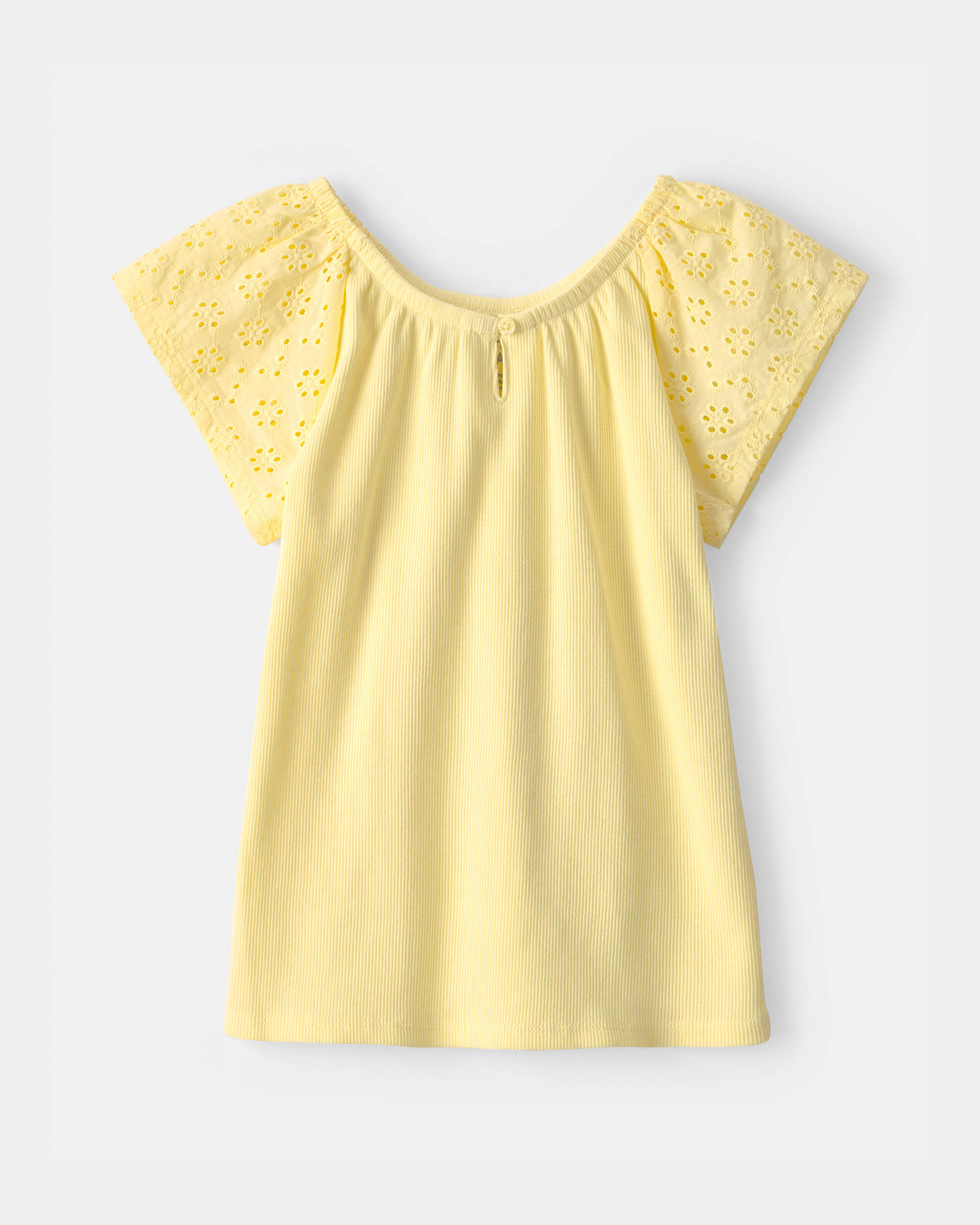 Girls Eyelet Top - Yellow